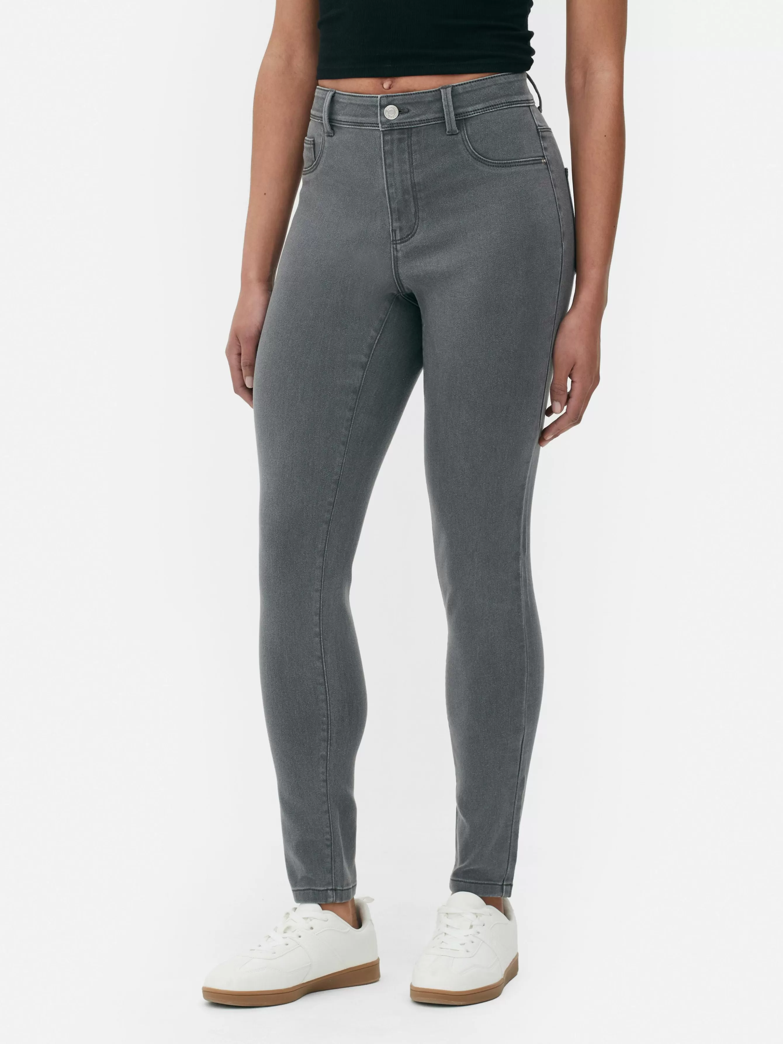 Outlet Primark Jean Skinny Taille Mi-haute Essential Gris