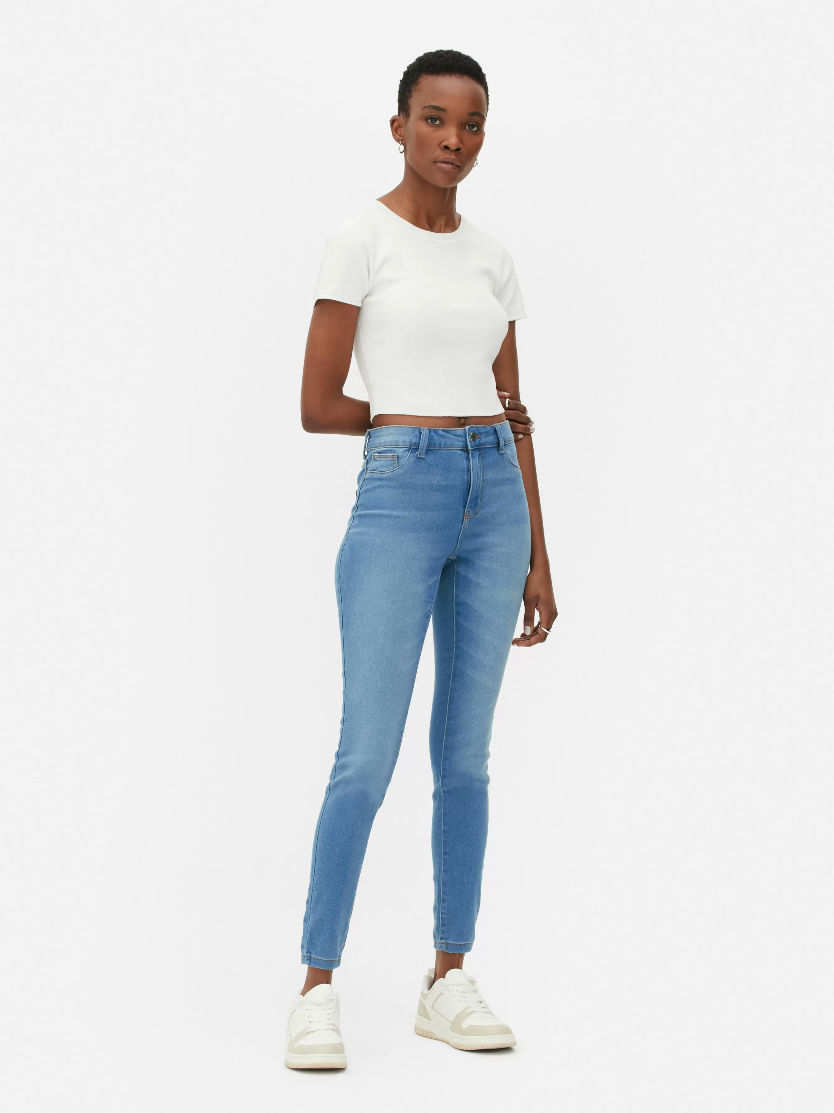 Fashion Primark Jean Skinny Taille Mi-haute Essential Bleu moyen