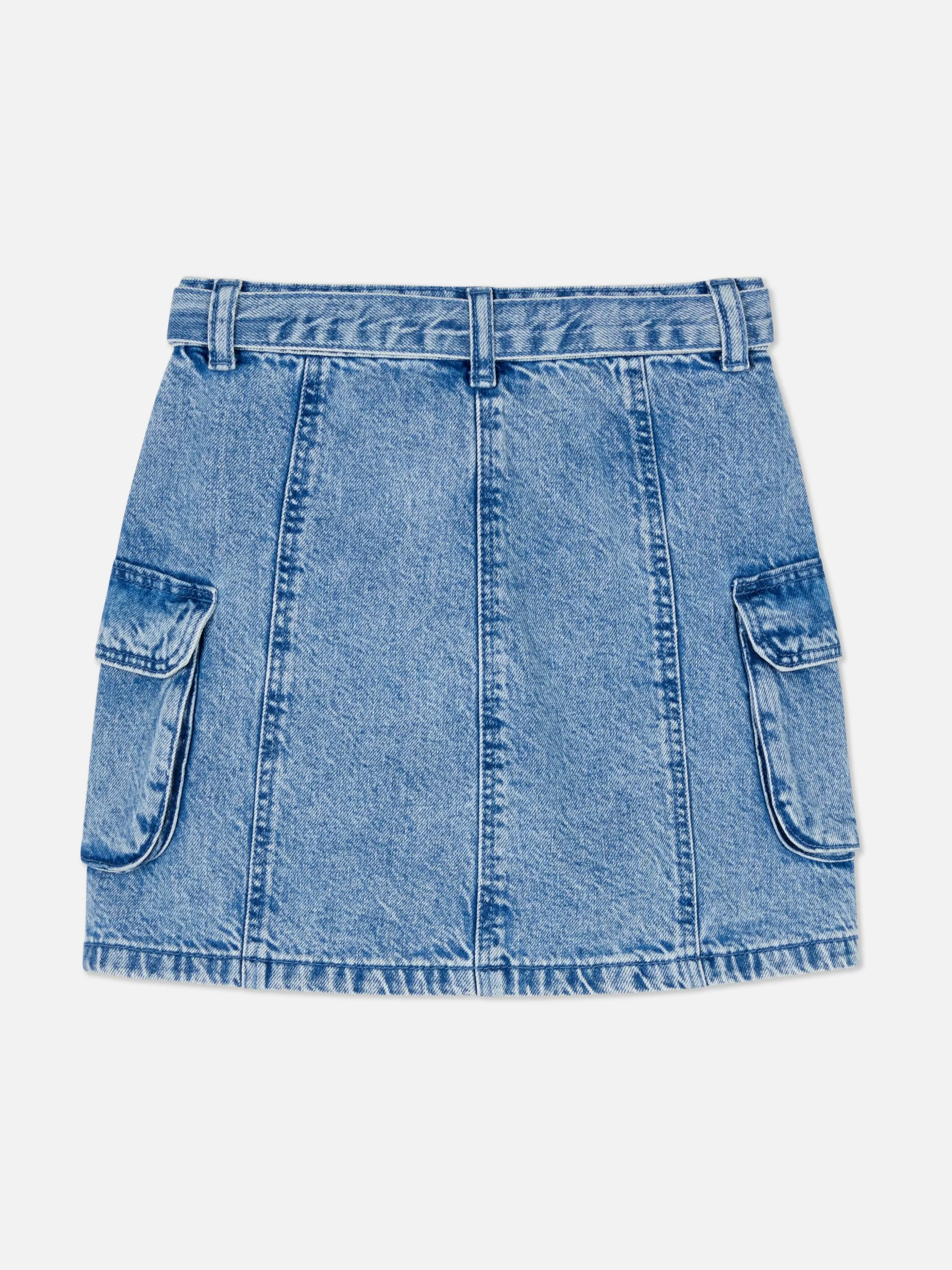 Sale Primark Jupe Cargo En Denim Bleu moyen