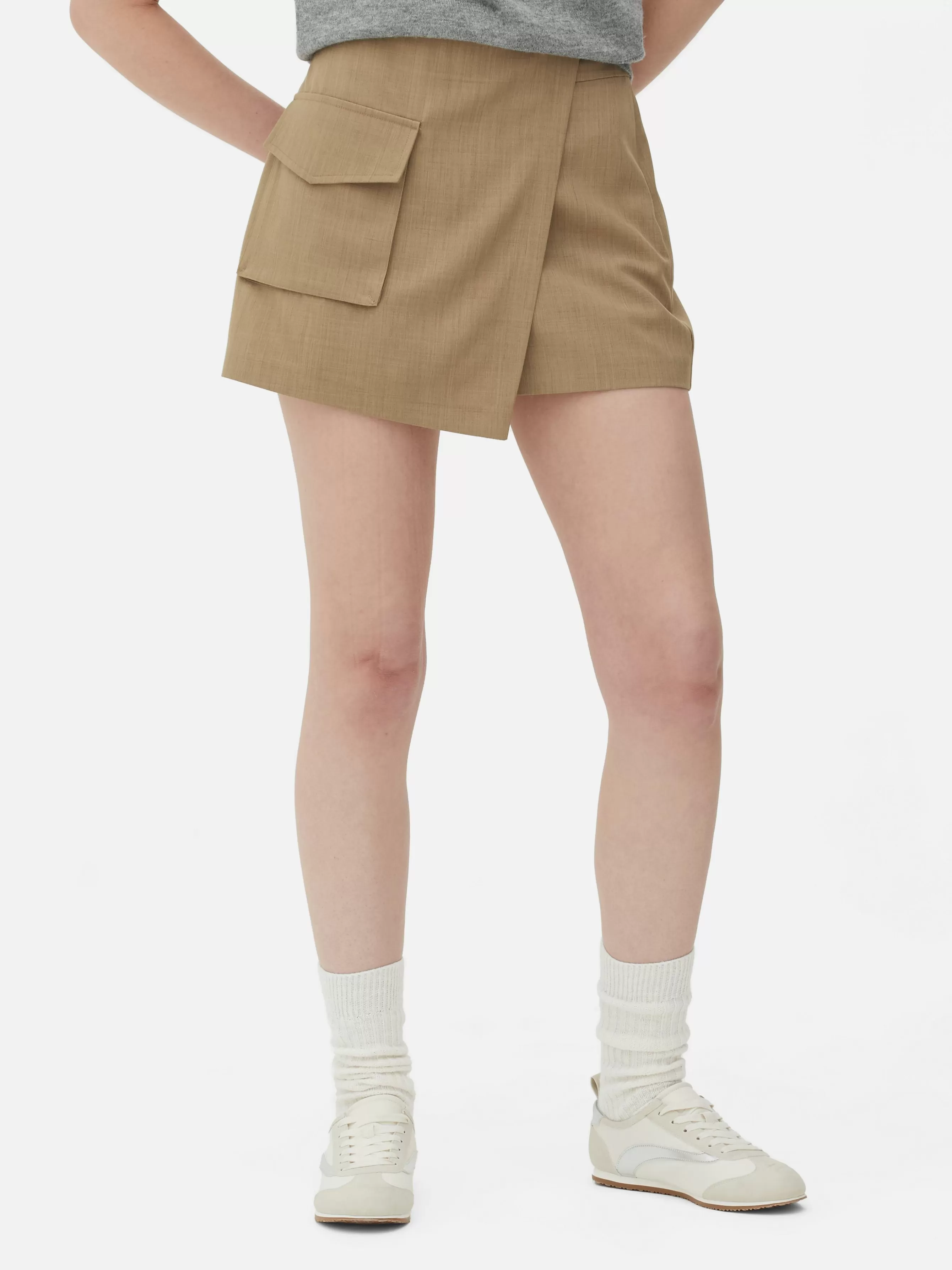 Flash Sale Primark Jupe-short Utilitaire à Poche Cargo Camel