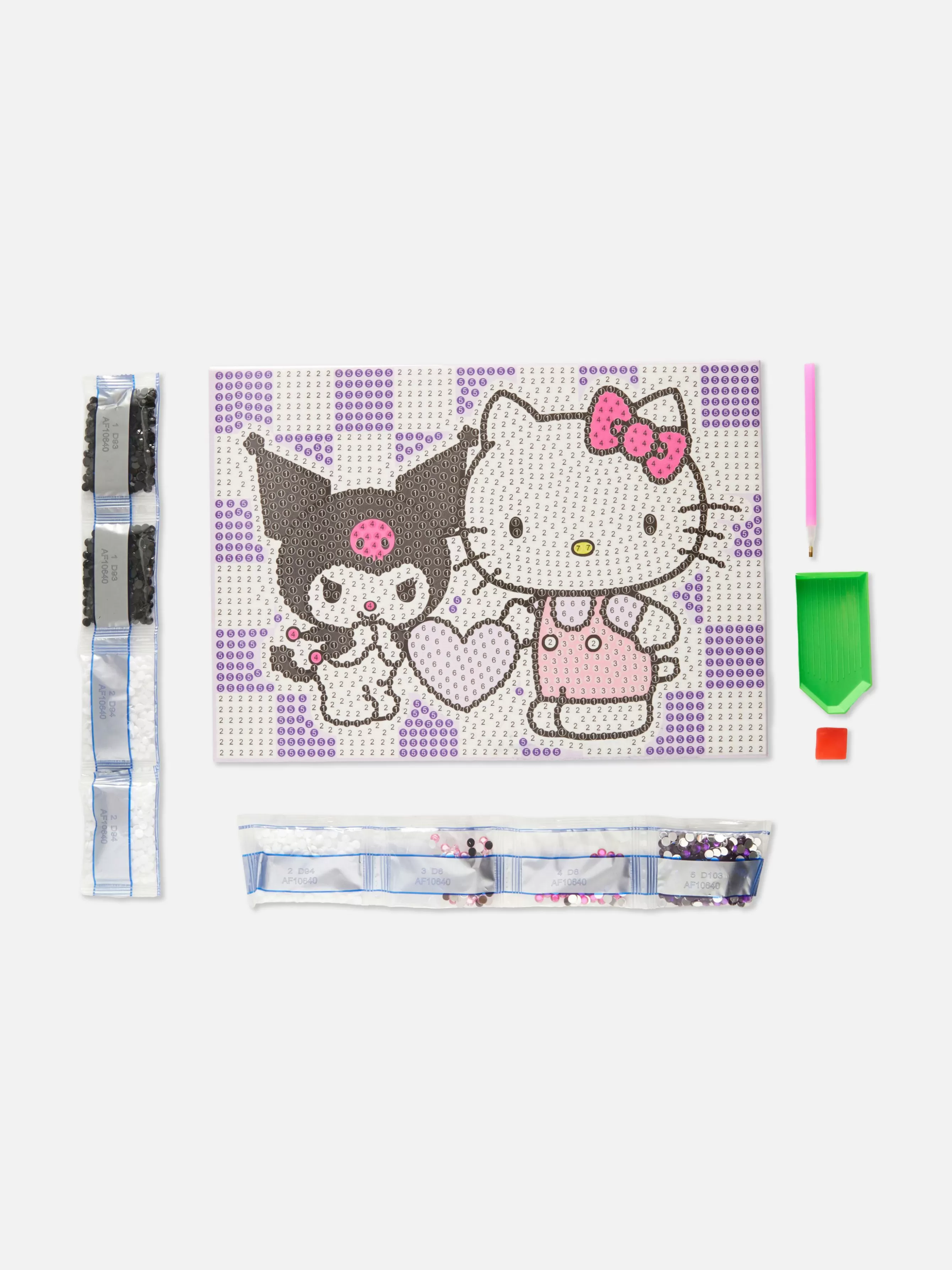 Shop Primark Kit Broderie Diamant Par Numéro Hello Kitty Et Kuromi Rouge