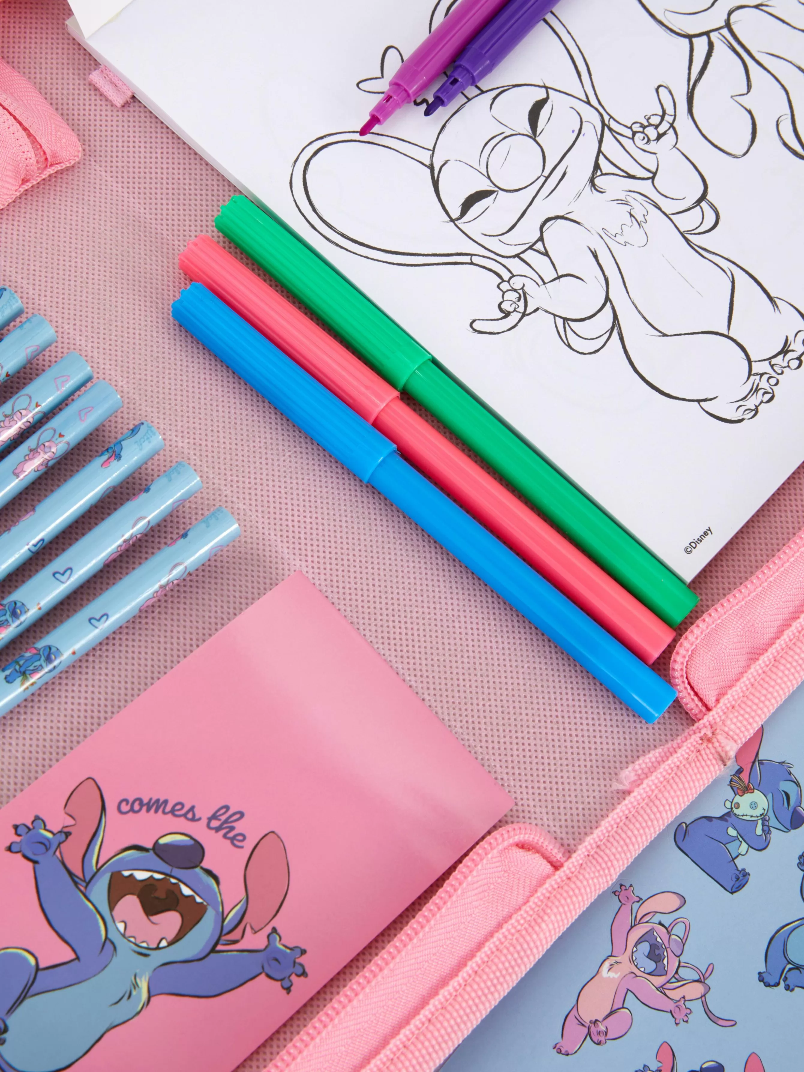 Cheap Primark Kit De Fournitures De Bureau Disney Stitch & Angel Rose