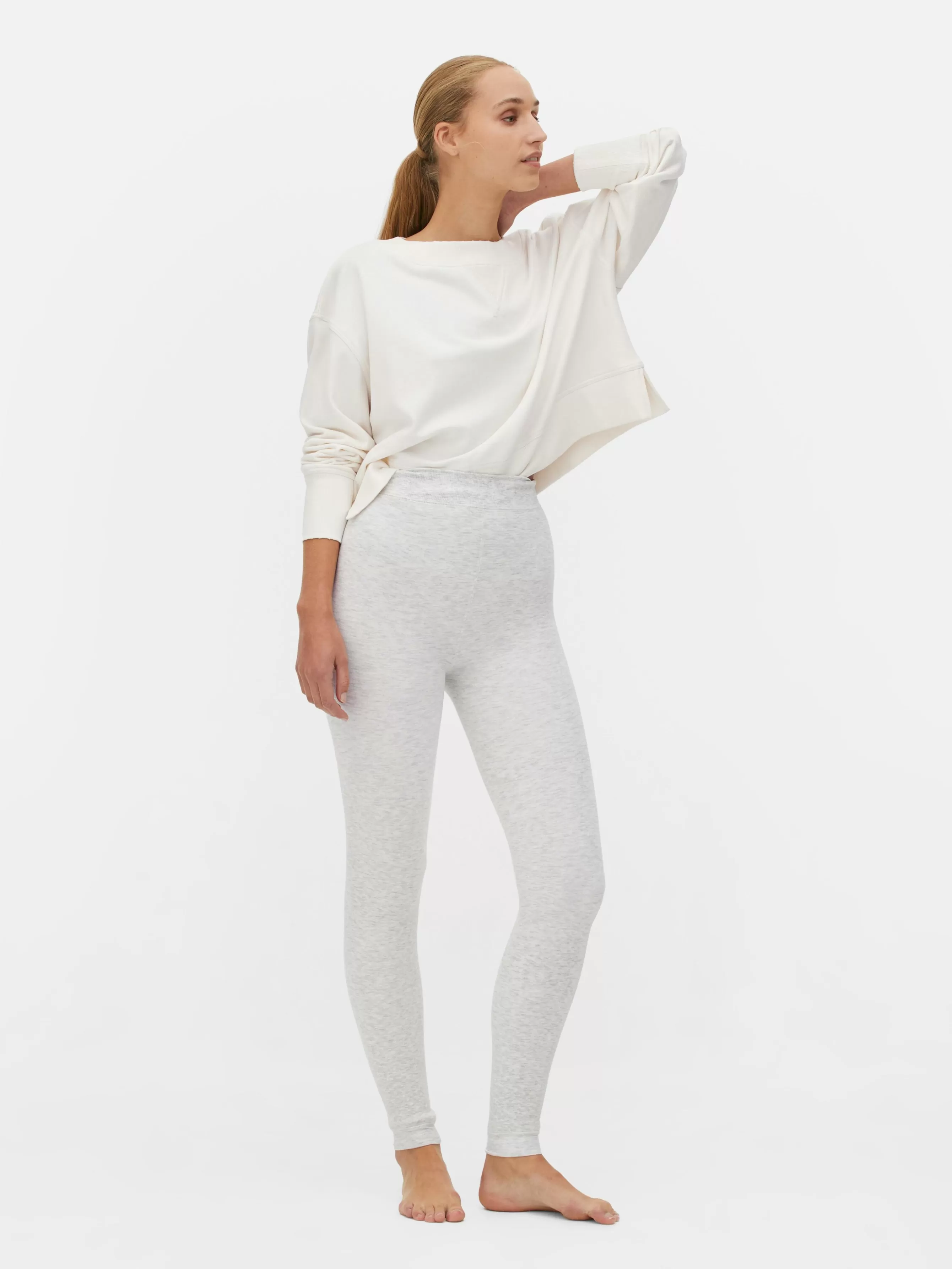 Store Primark Legging Chiné Doublé De Velours Duveteux Gris chiné