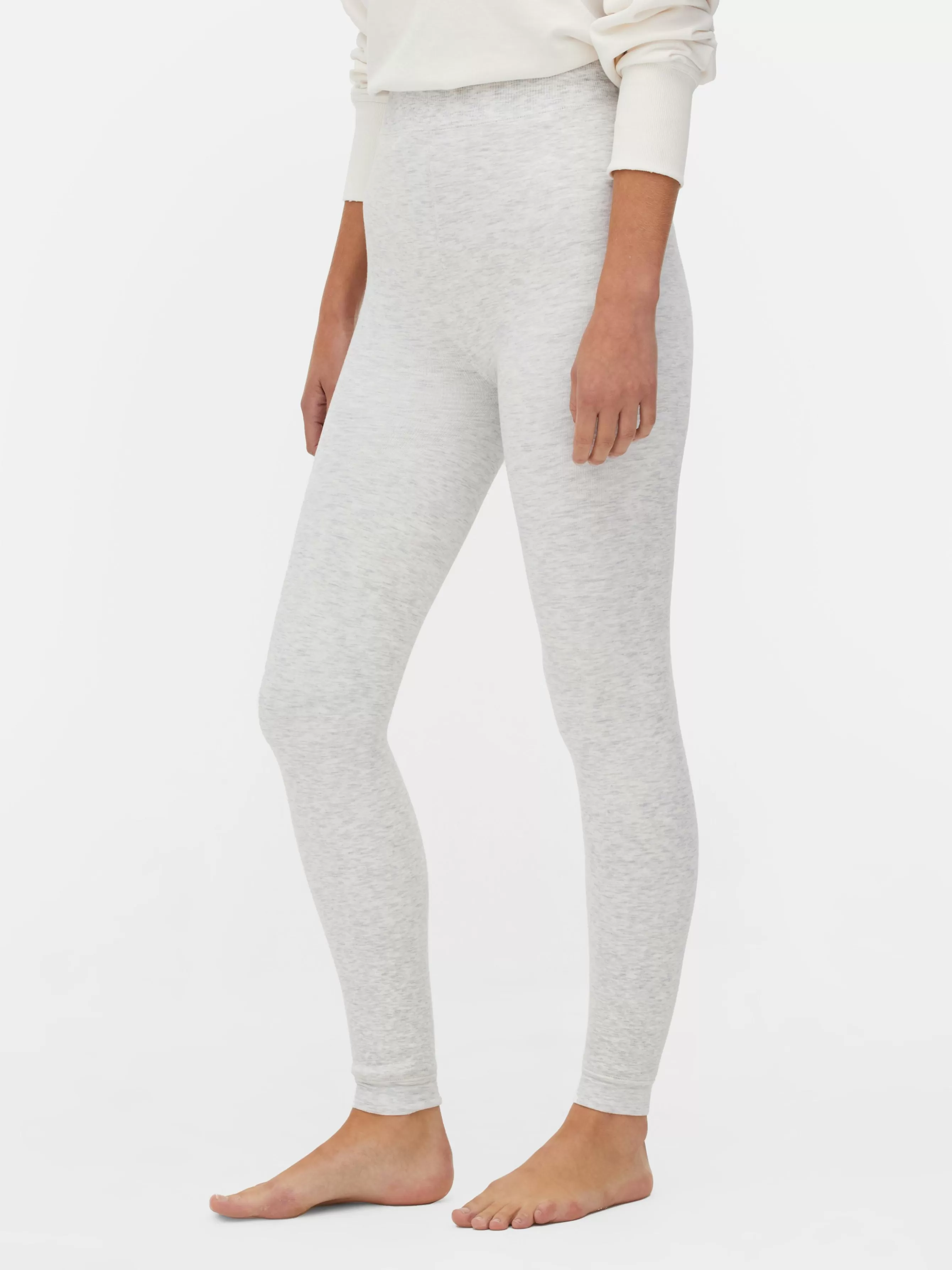 Store Primark Legging Chiné Doublé De Velours Duveteux Gris chiné