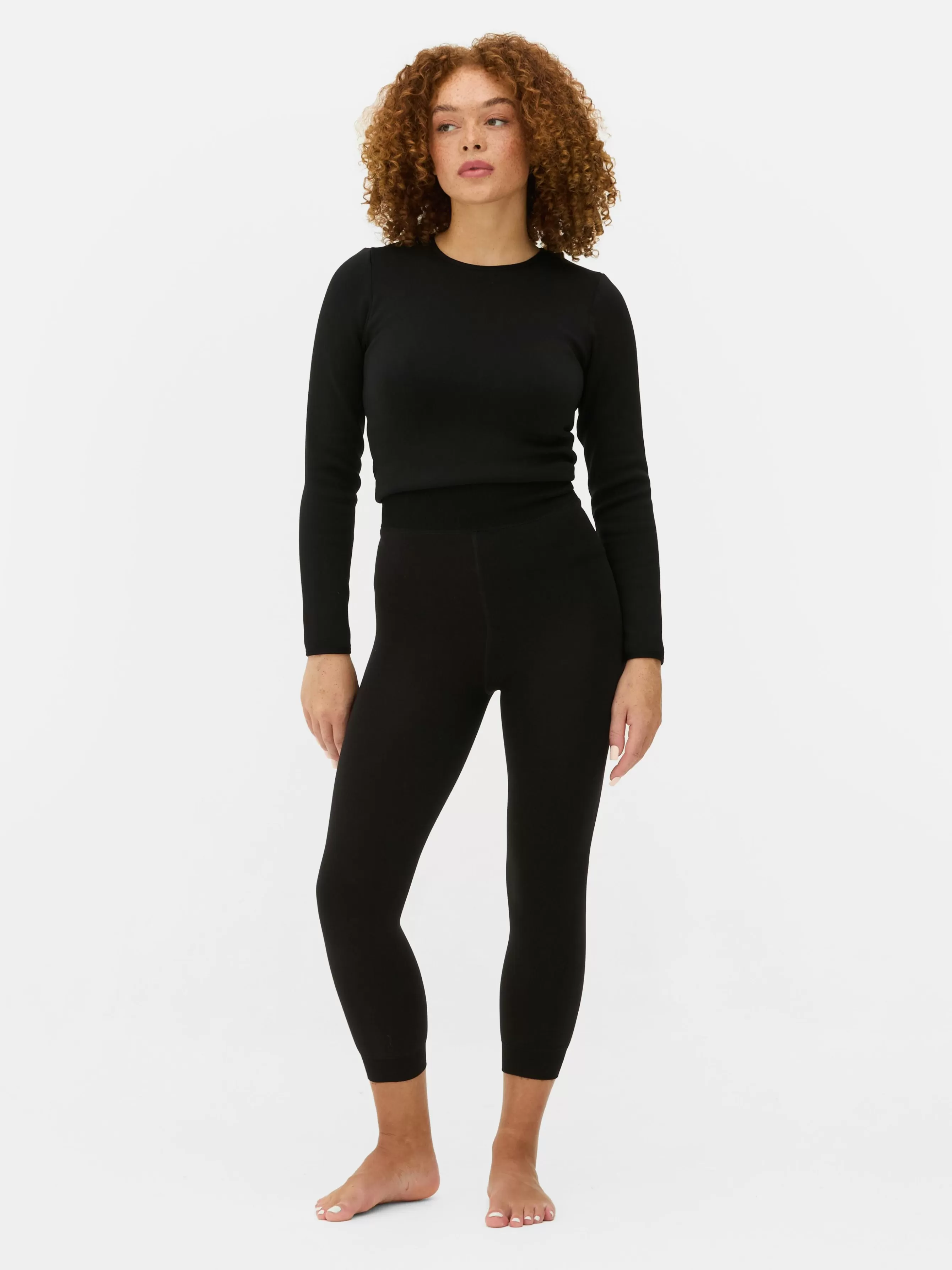 Discount Primark Legging Court Doublé En Velours Noir