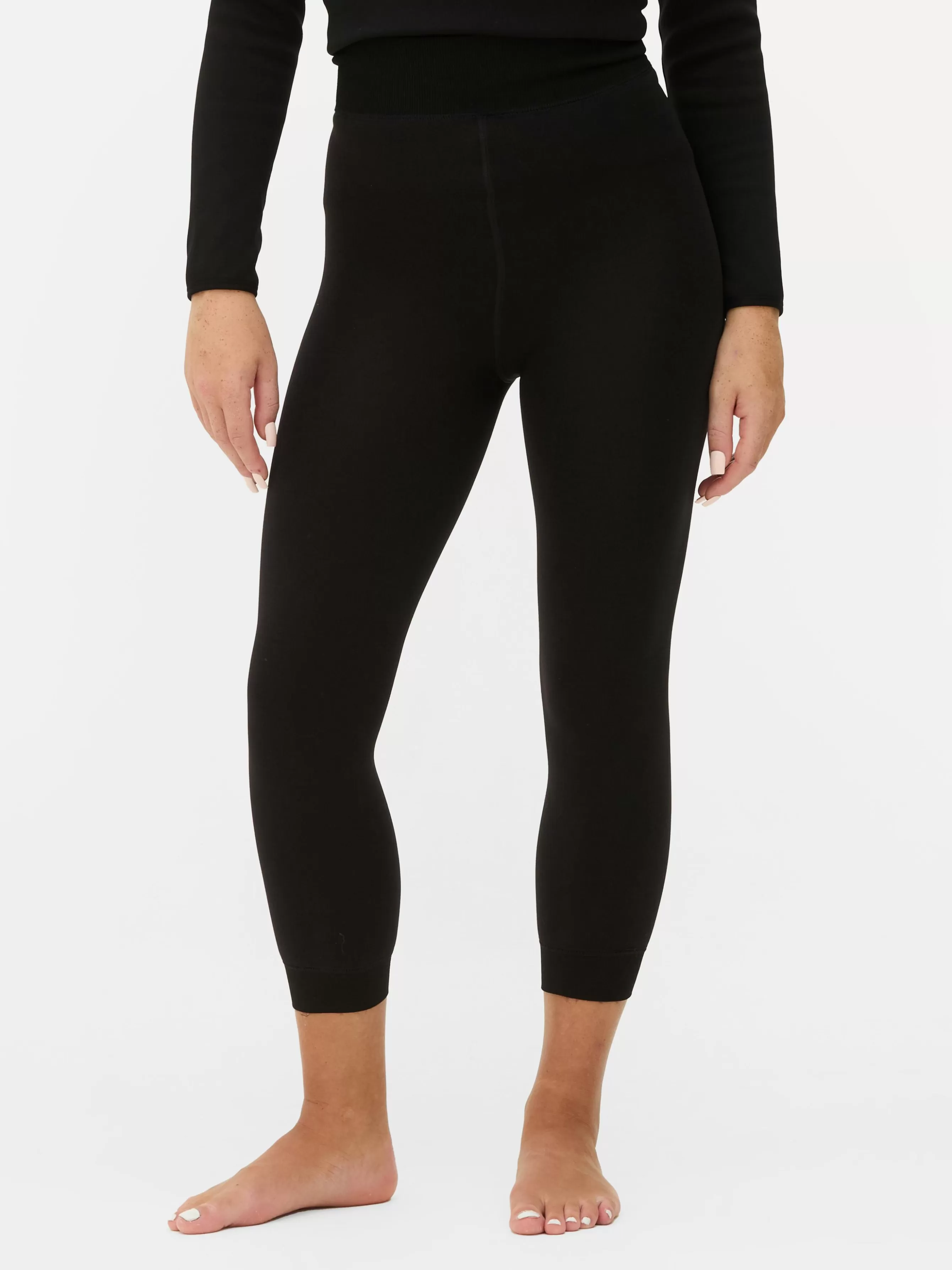 Discount Primark Legging Court Doublé En Velours Noir