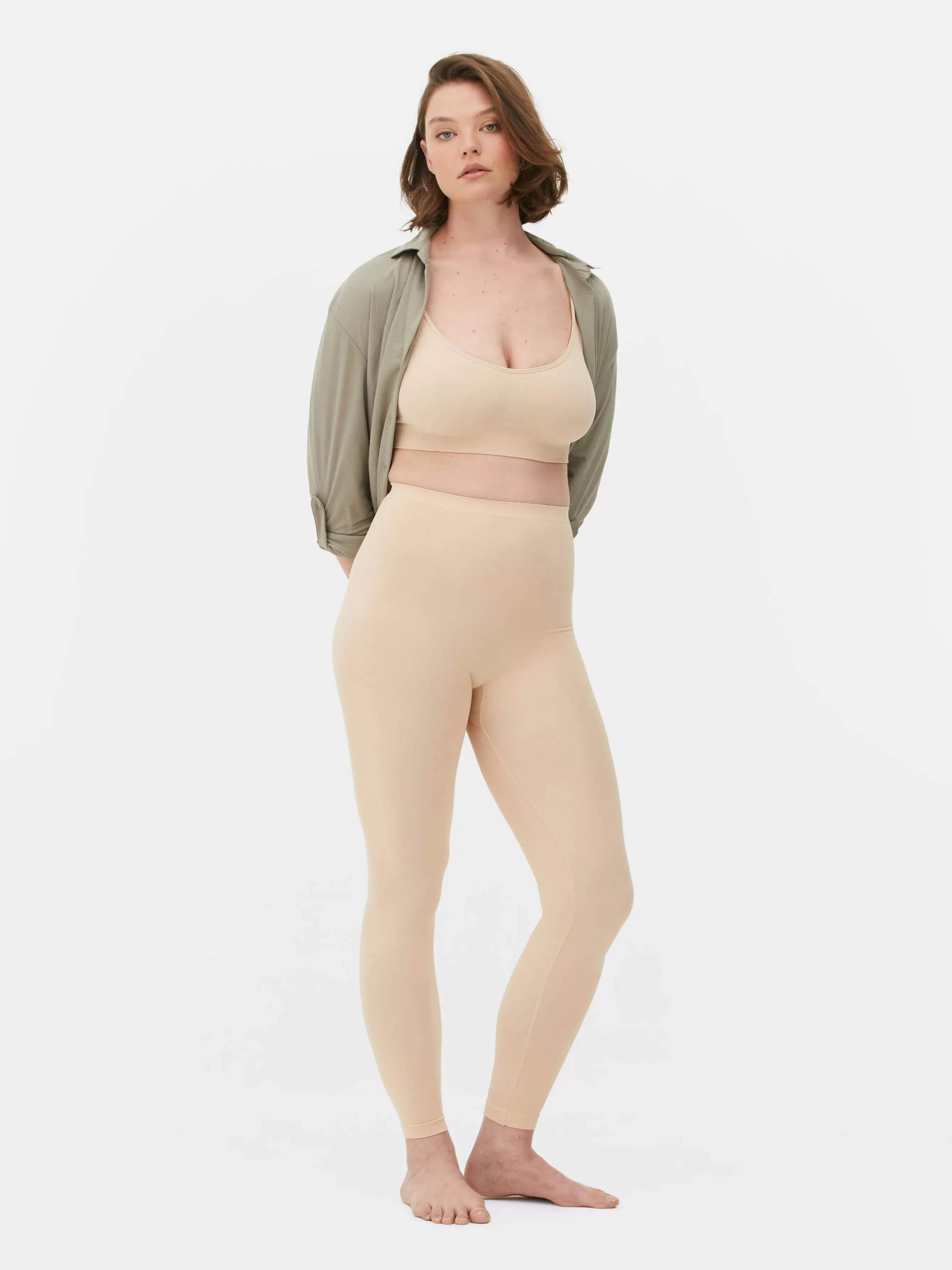 Cheap Primark Legging Gainant Sans Couture Taupe