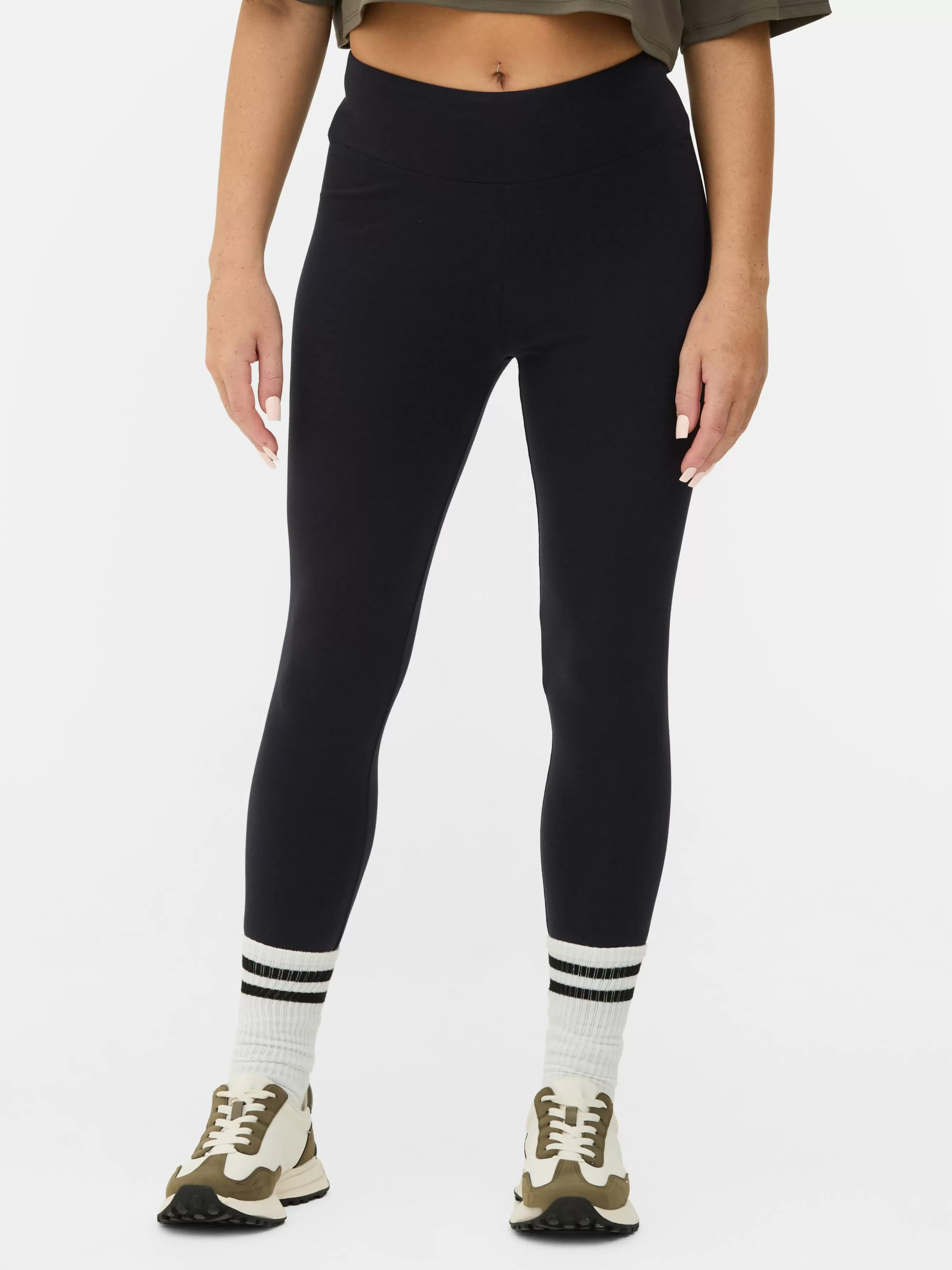 Online Primark Legging Taille Haute En Jersey Bleu marine