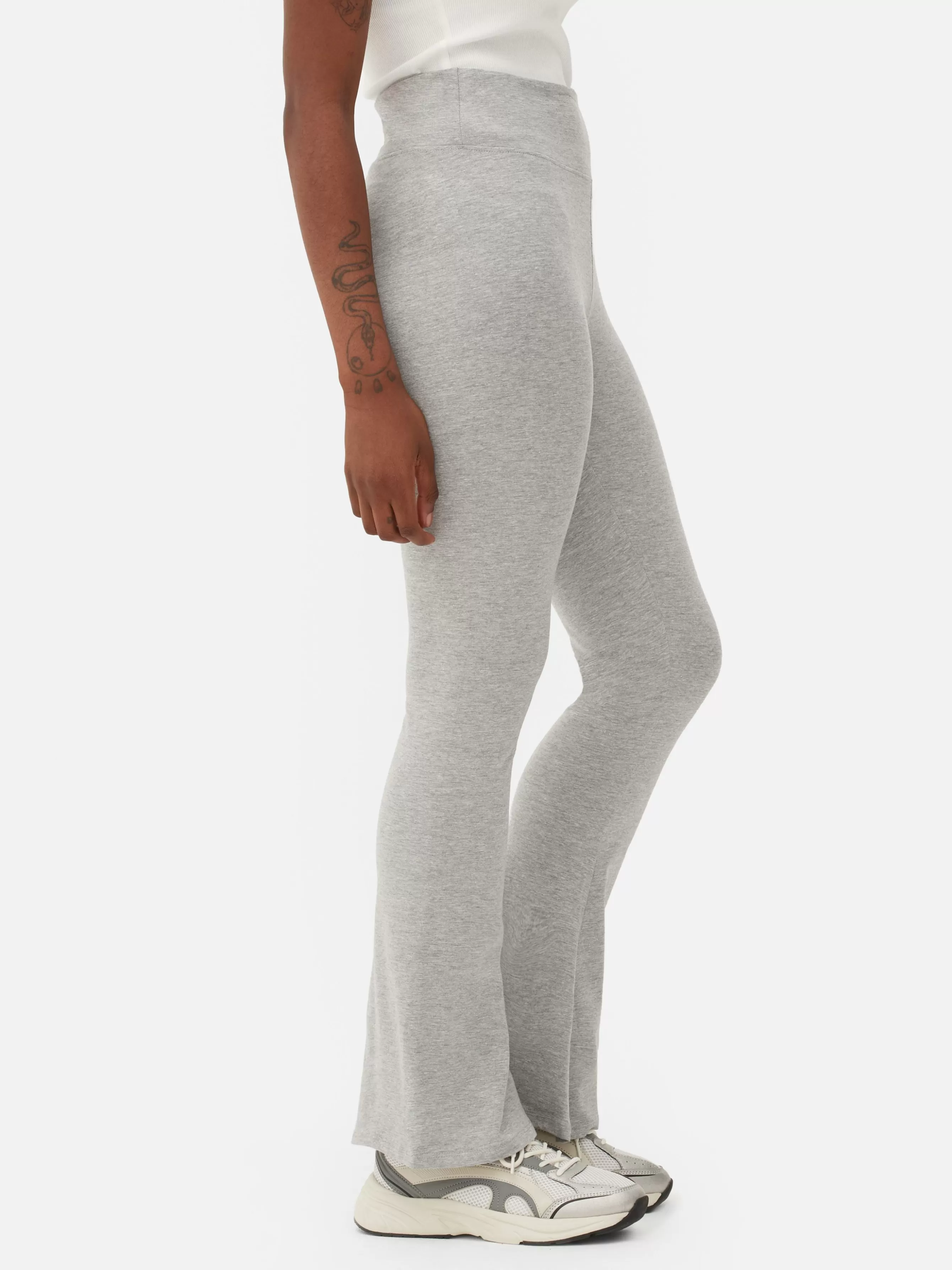 Hot Primark Legging Taille Haute évasé En Jersey Gris chiné