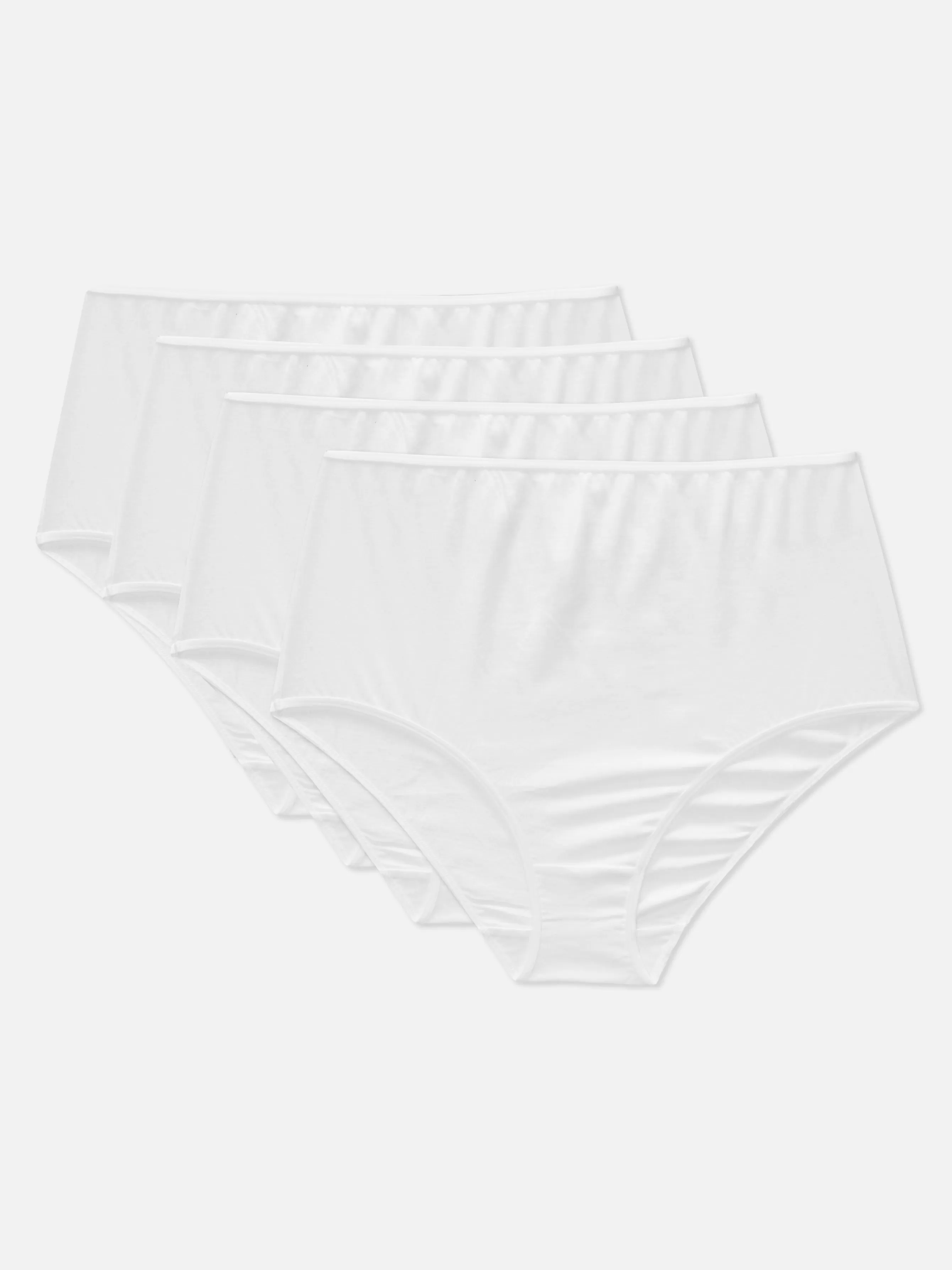 New Primark Lot 4 Culottes Hautes En Coton Blanc