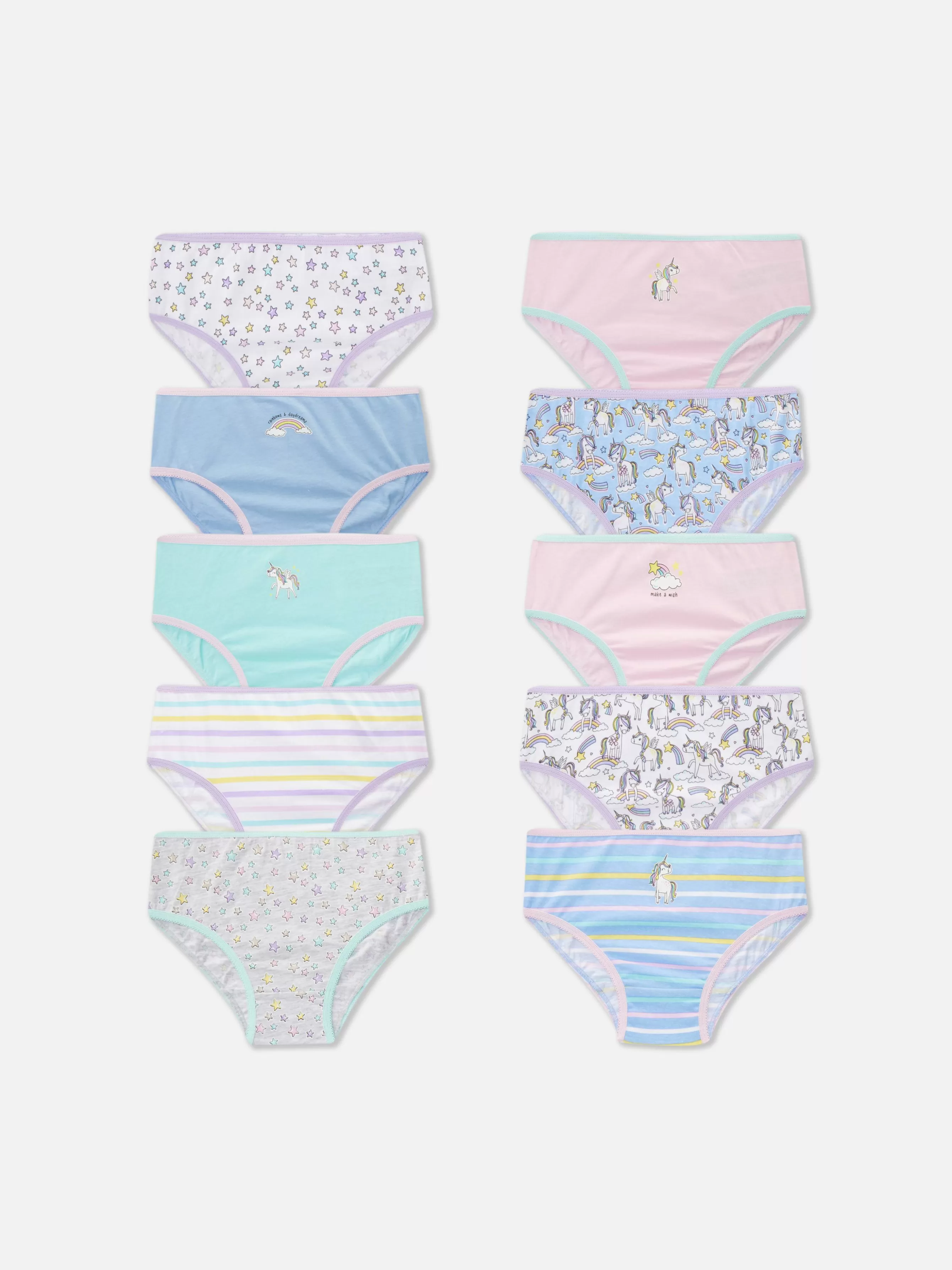 Cheap Primark Lot De 10 Culottes Graphiques à Motif Licorne Multicolore
