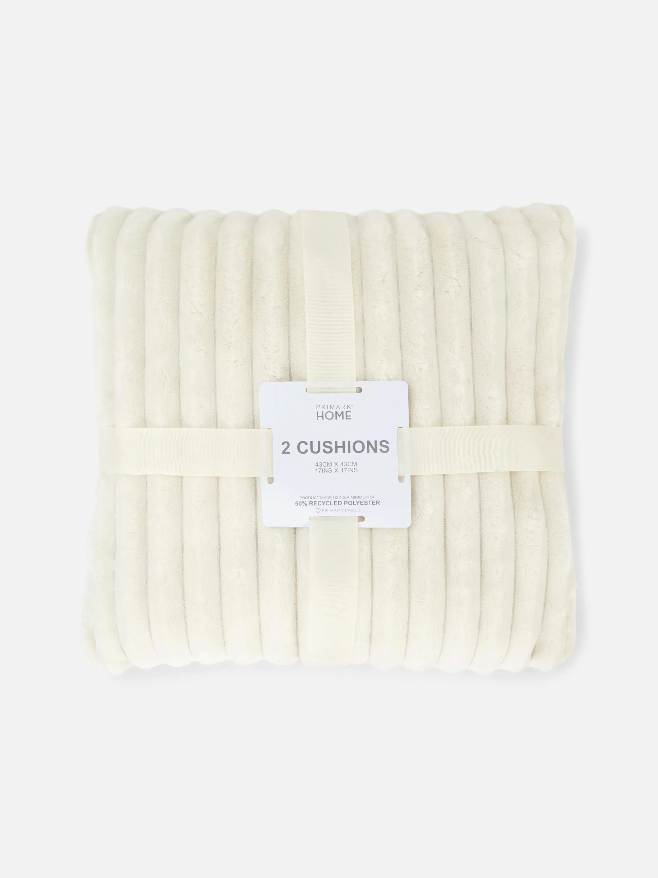 Shop Primark Lot De 2 Coussins Côtelés Confortables Crème