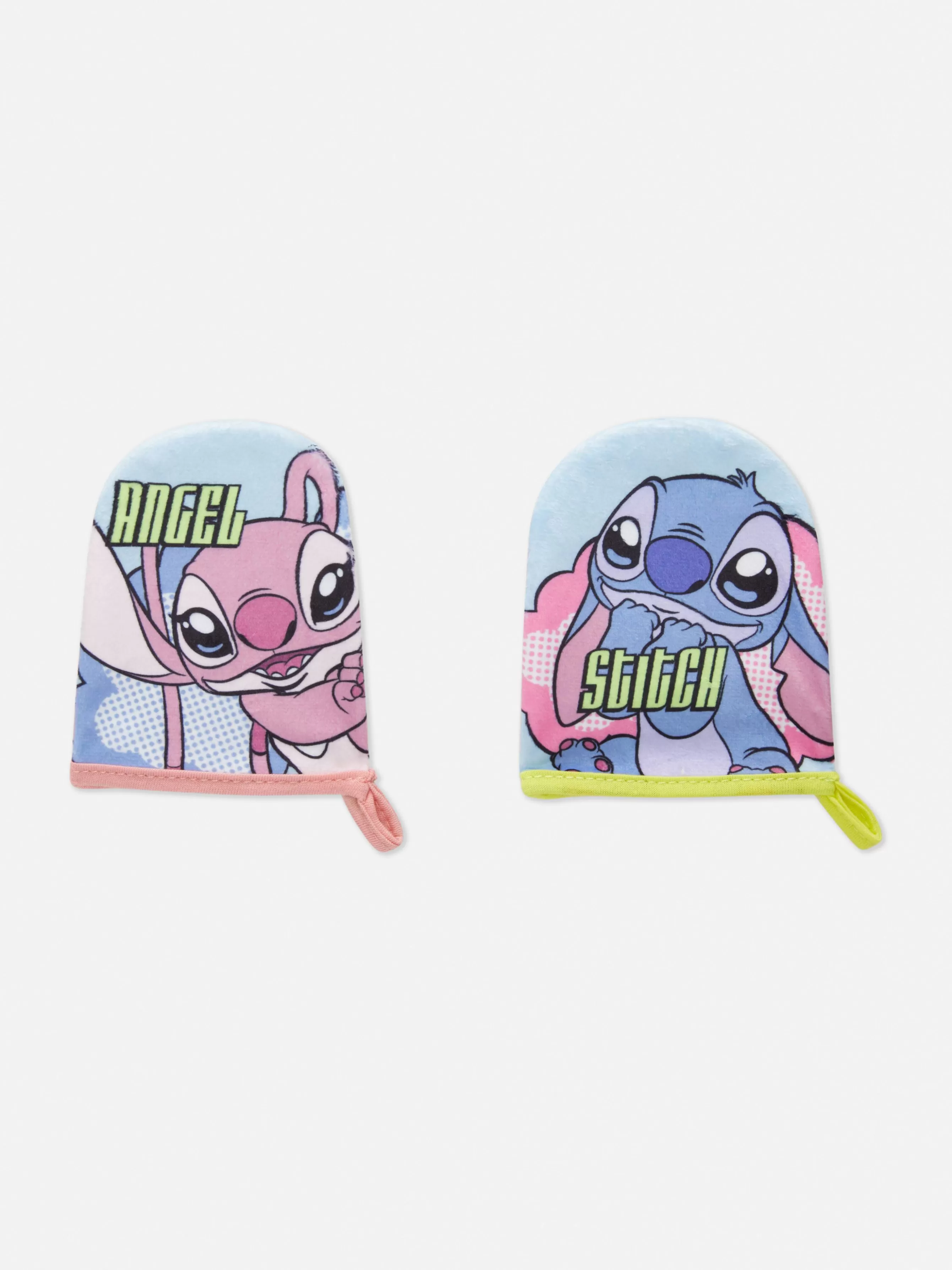 New Primark Lot De 2 Gants De Toilette Disney Lilo & Stitch Multicolore