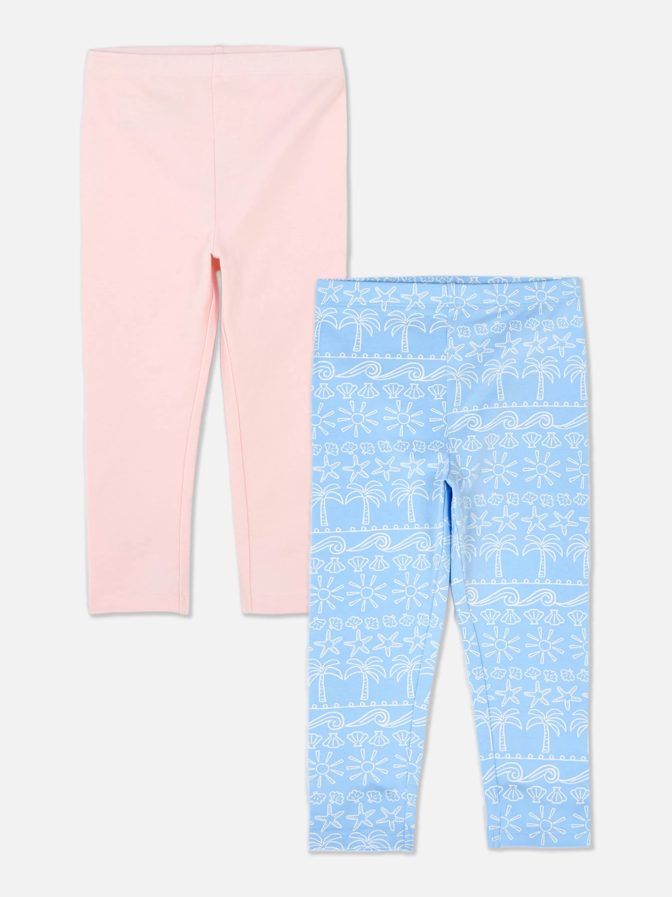 Cheap Primark Lot De 2 Leggings à Motifs Variés Bleu