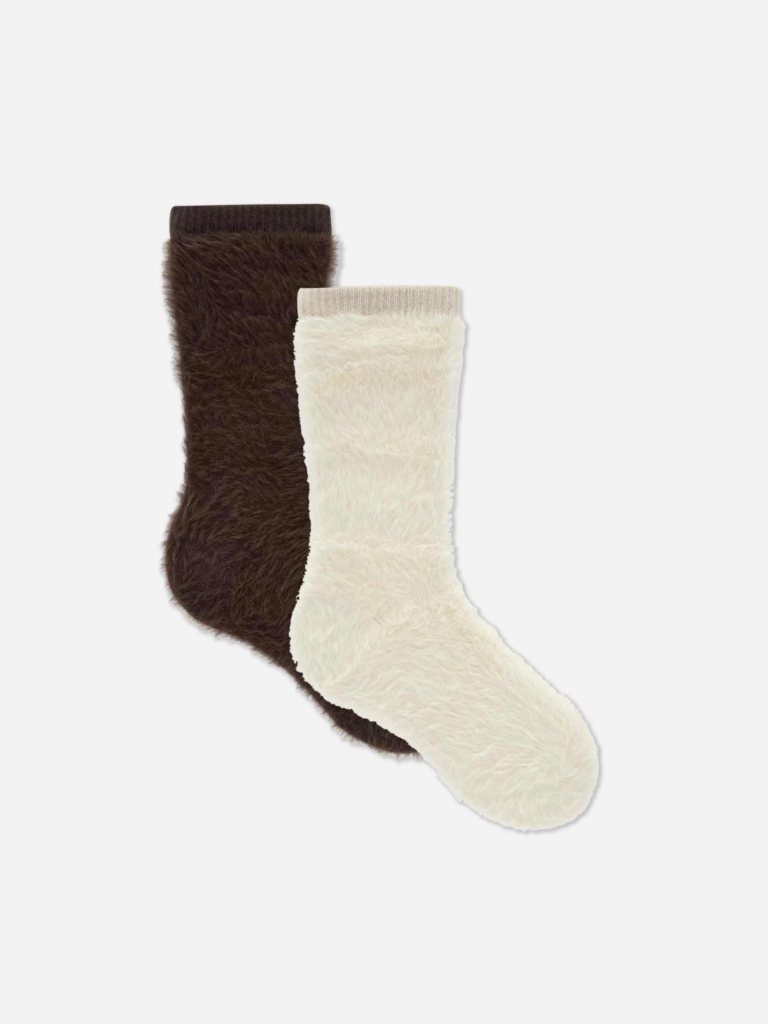 New Primark Lot De 2 Paires De Chaussettes Douces Naturel