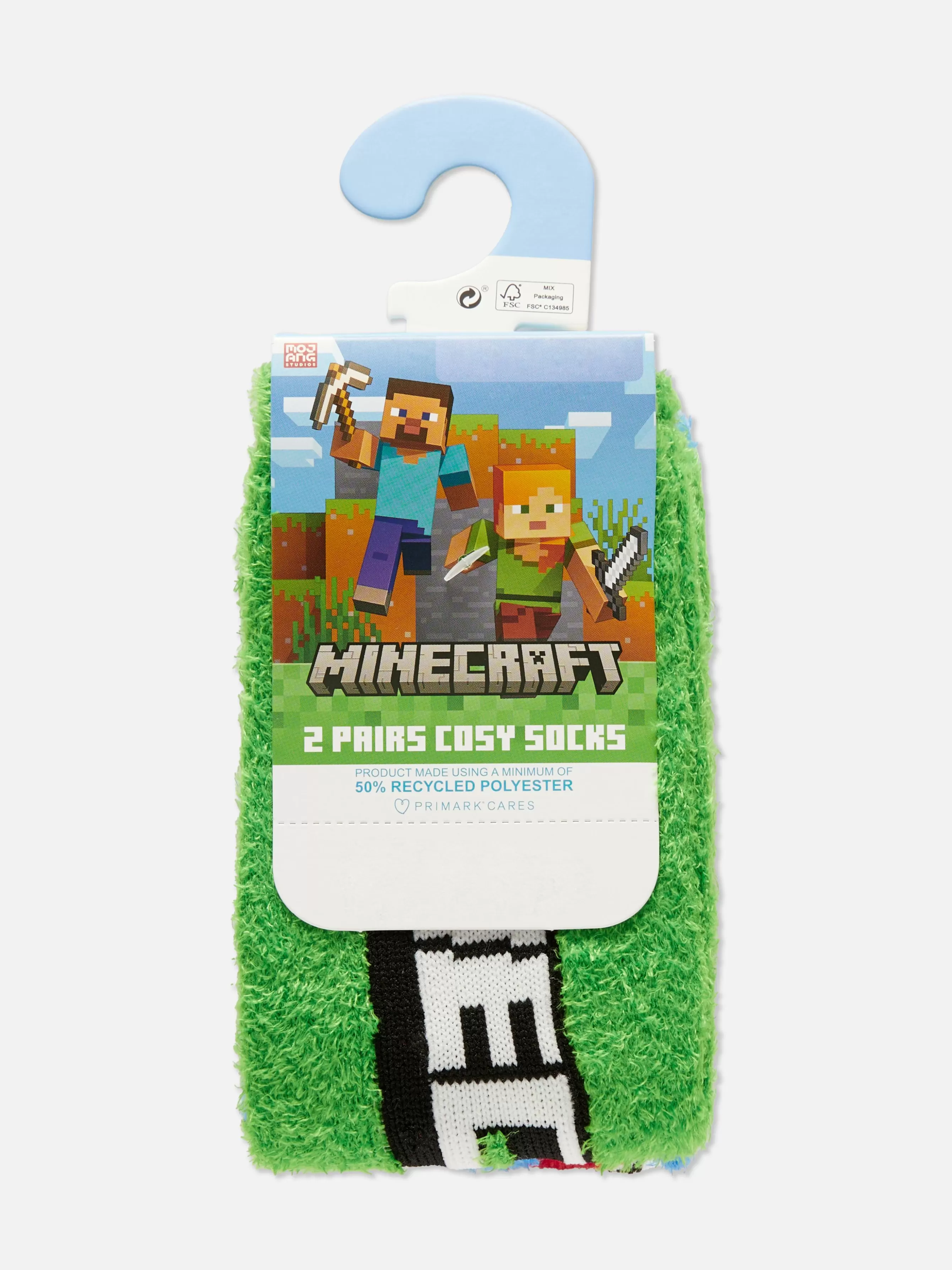 Sale Primark Lot De 2 Paires De Chaussettes Douces Minecraft Vert