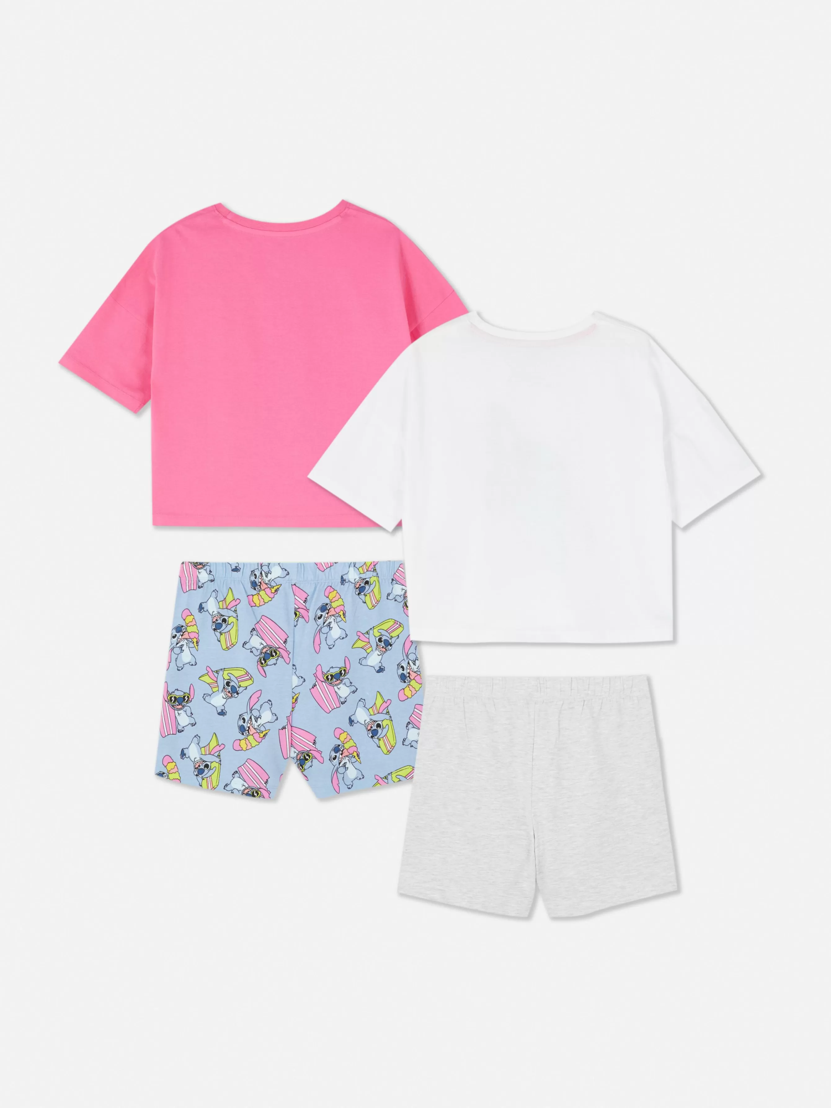 Shop Primark Lot De 2 Pyjamas à Manches Courtes Disney Lilo & Stitch Blanc