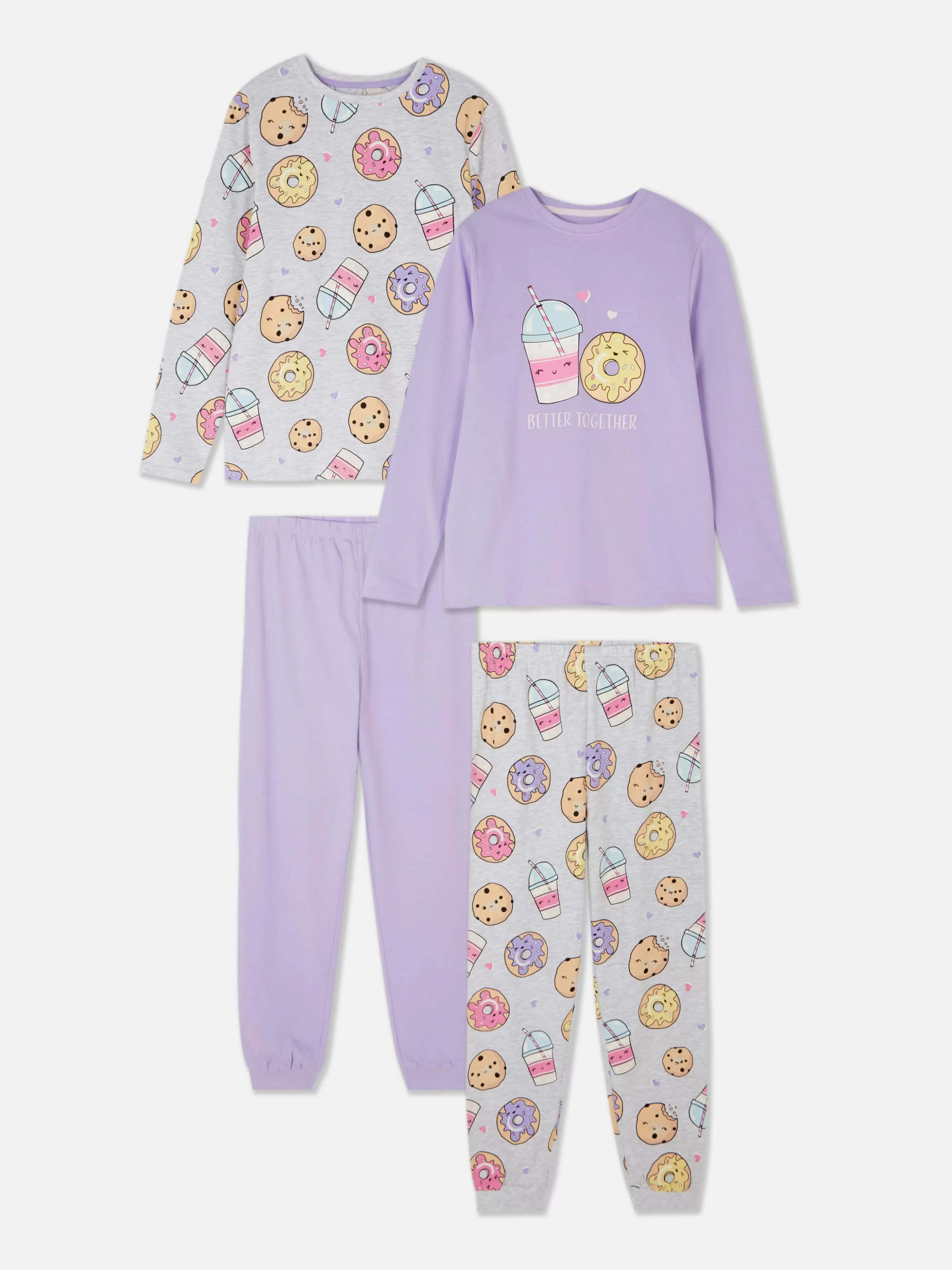 Cheap Primark Lot De 2 Pyjamas à Motifs Bubble Tea Multicolore