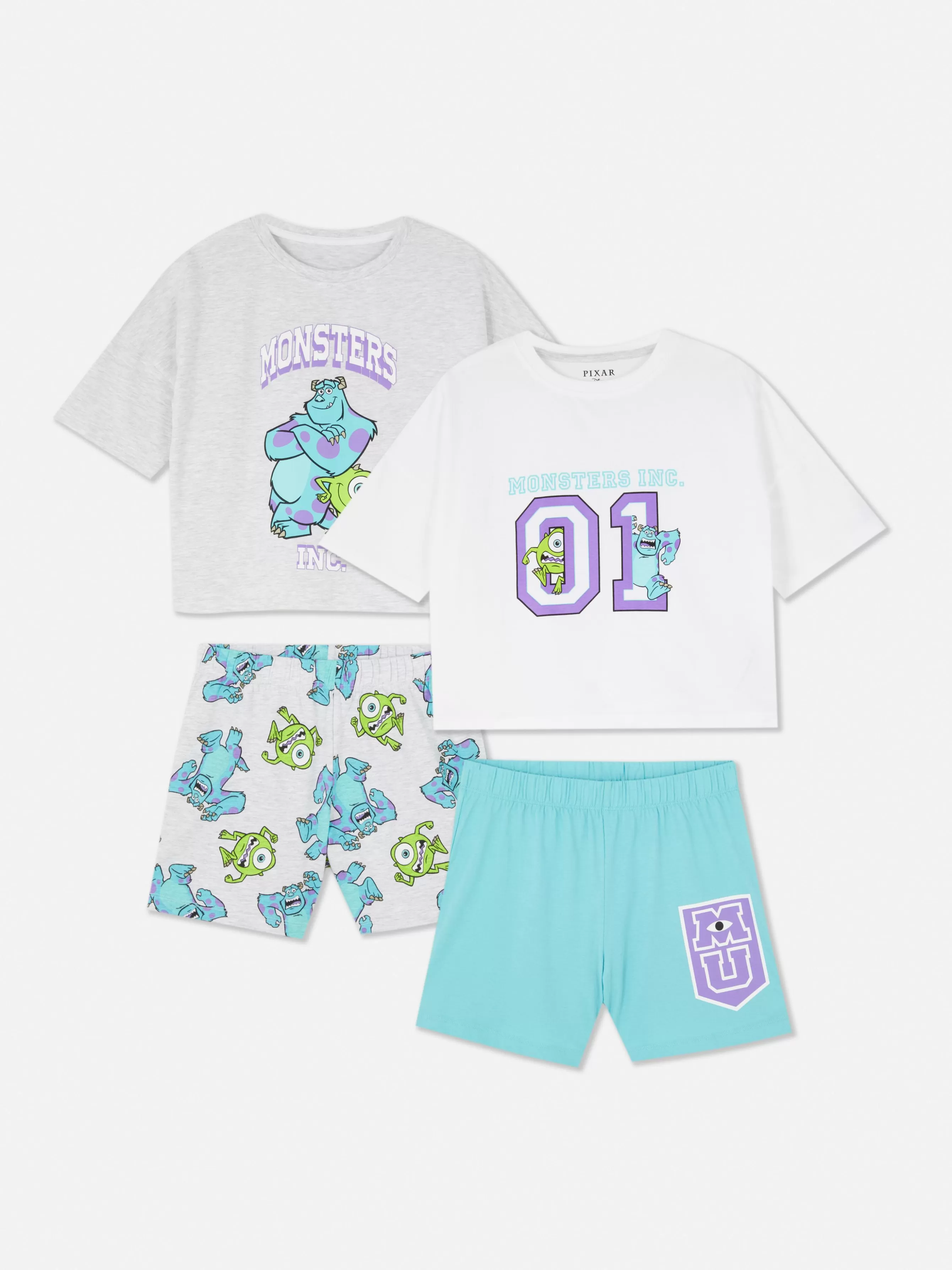 Clearance Primark Lot De 2 Pyjamas Courts Disney Monsters, Inc. Multicolore