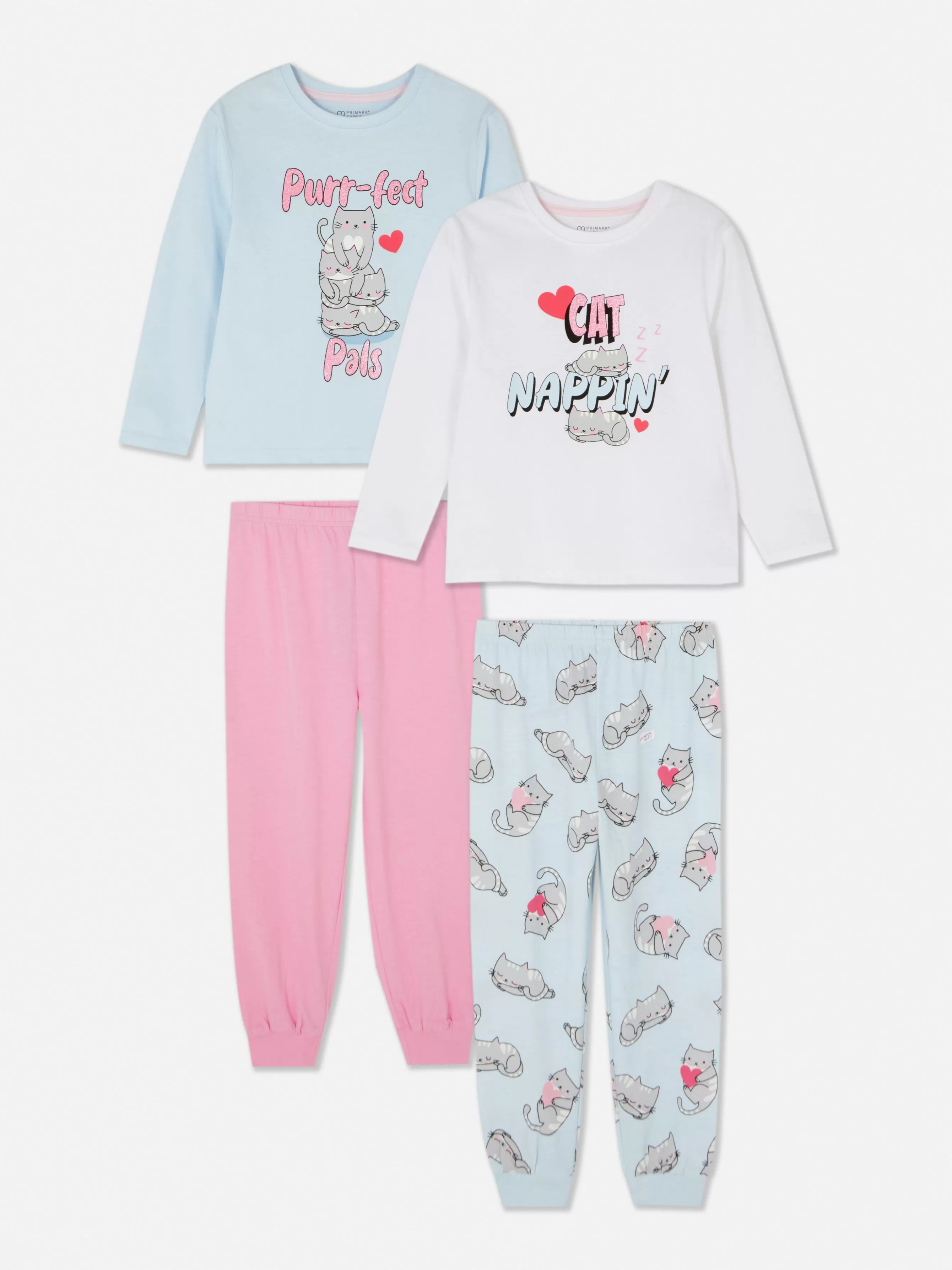 Best Sale Primark Lot De 2 Pyjamas Longs à Motif Chat Multicolore