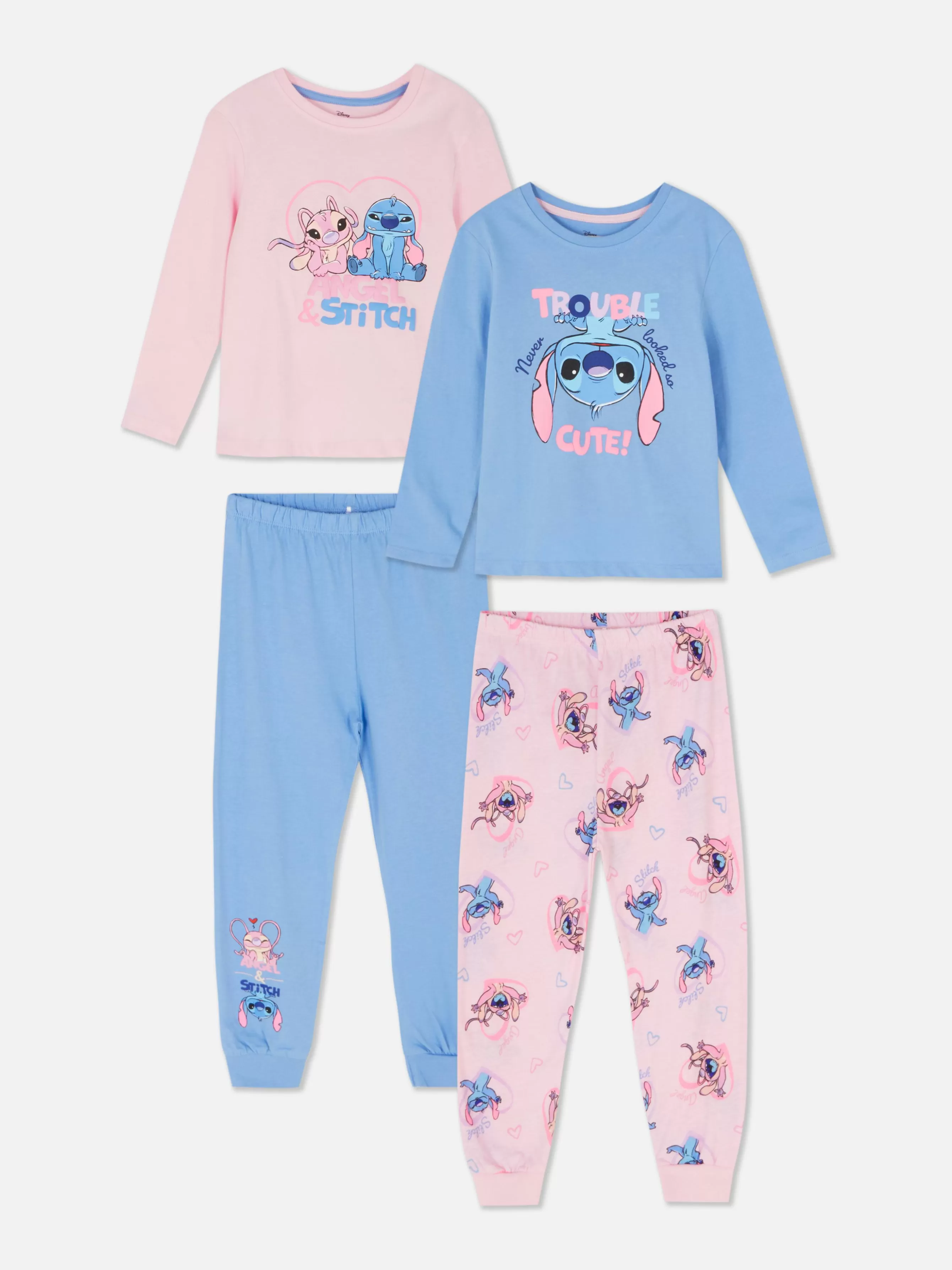 Cheap Primark Lot De 2 Pyjamas Longs Disney Stitch & Angel Multicolore