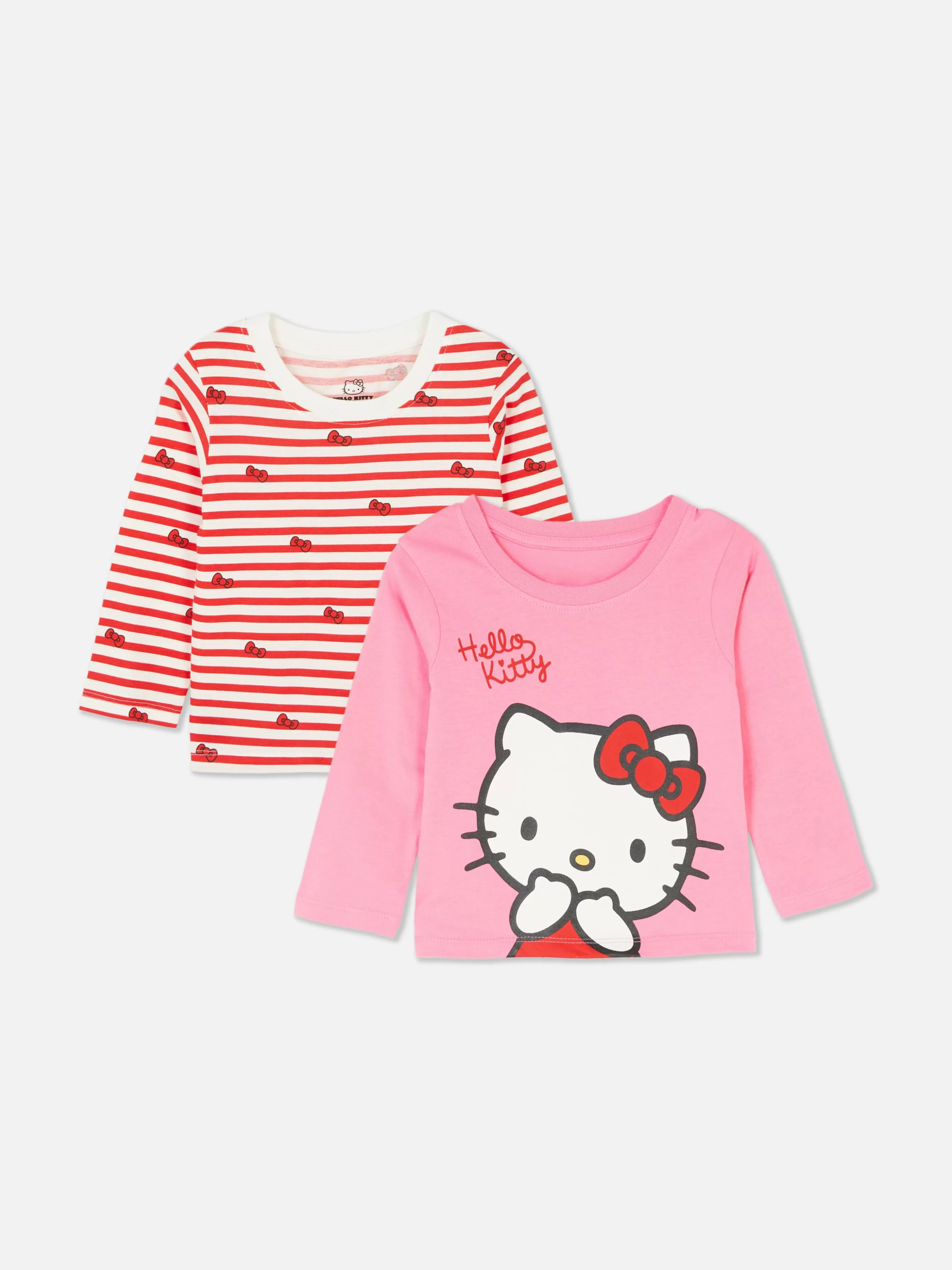 Fashion Primark Lot De 2 T-shirts Hello Kitty à Manches Longues Rose