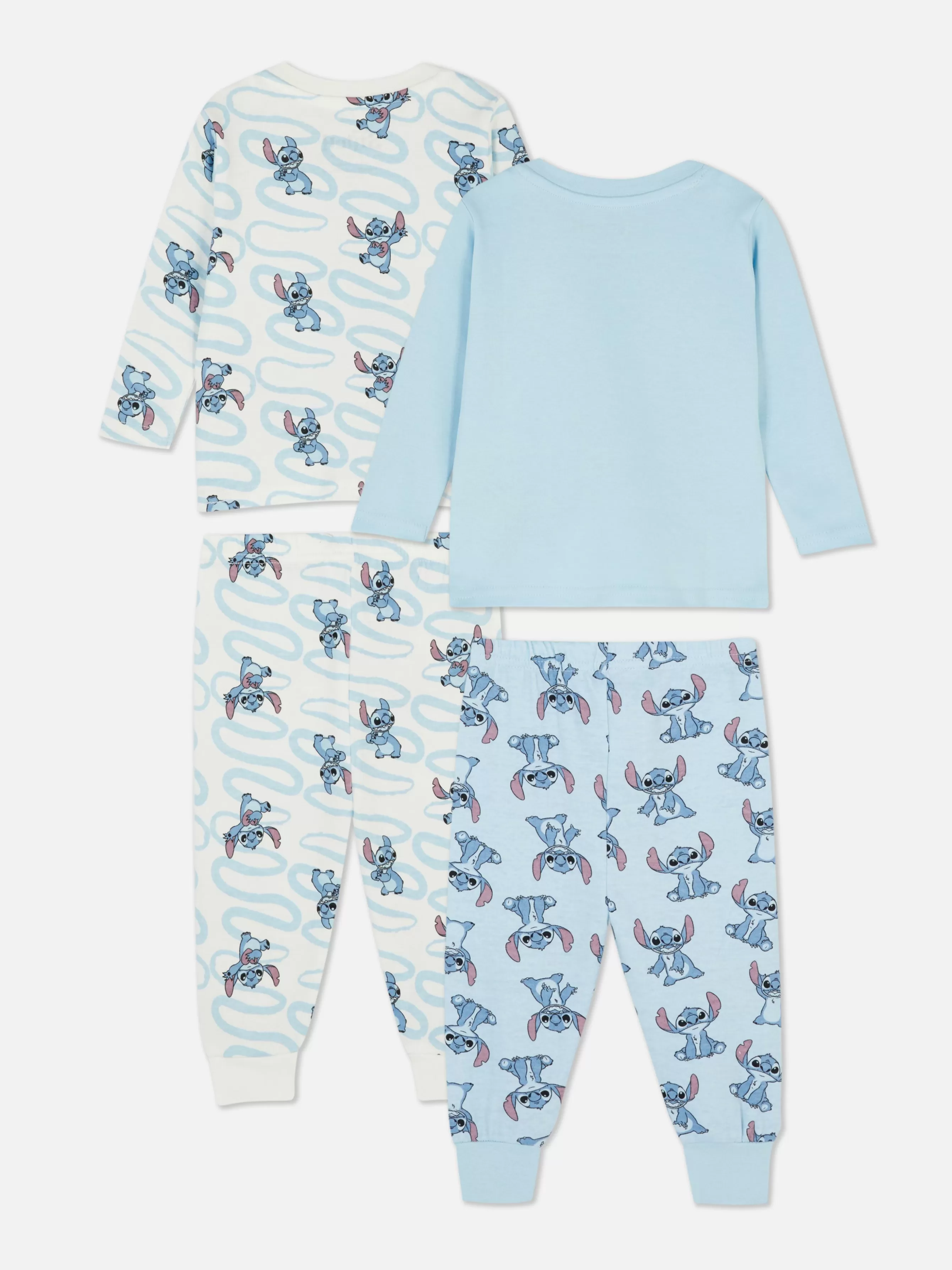 Store Primark Lot De 2 pyjamas à Manches Longues Disney Lilo & Stitch Bleu