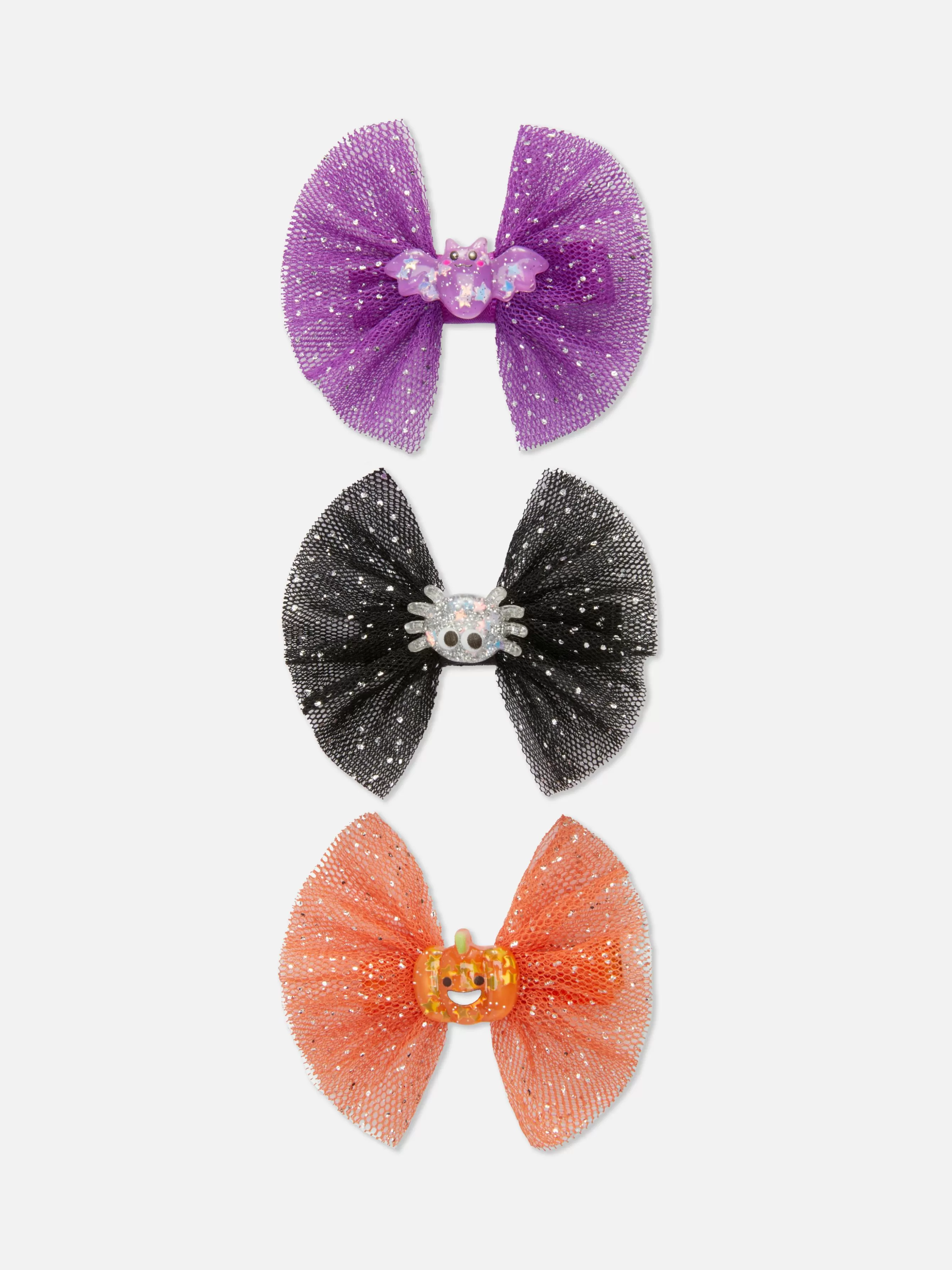 Store Primark Lot De 3 Barrettes D'Halloween à Nœud Pailleté Multicolore