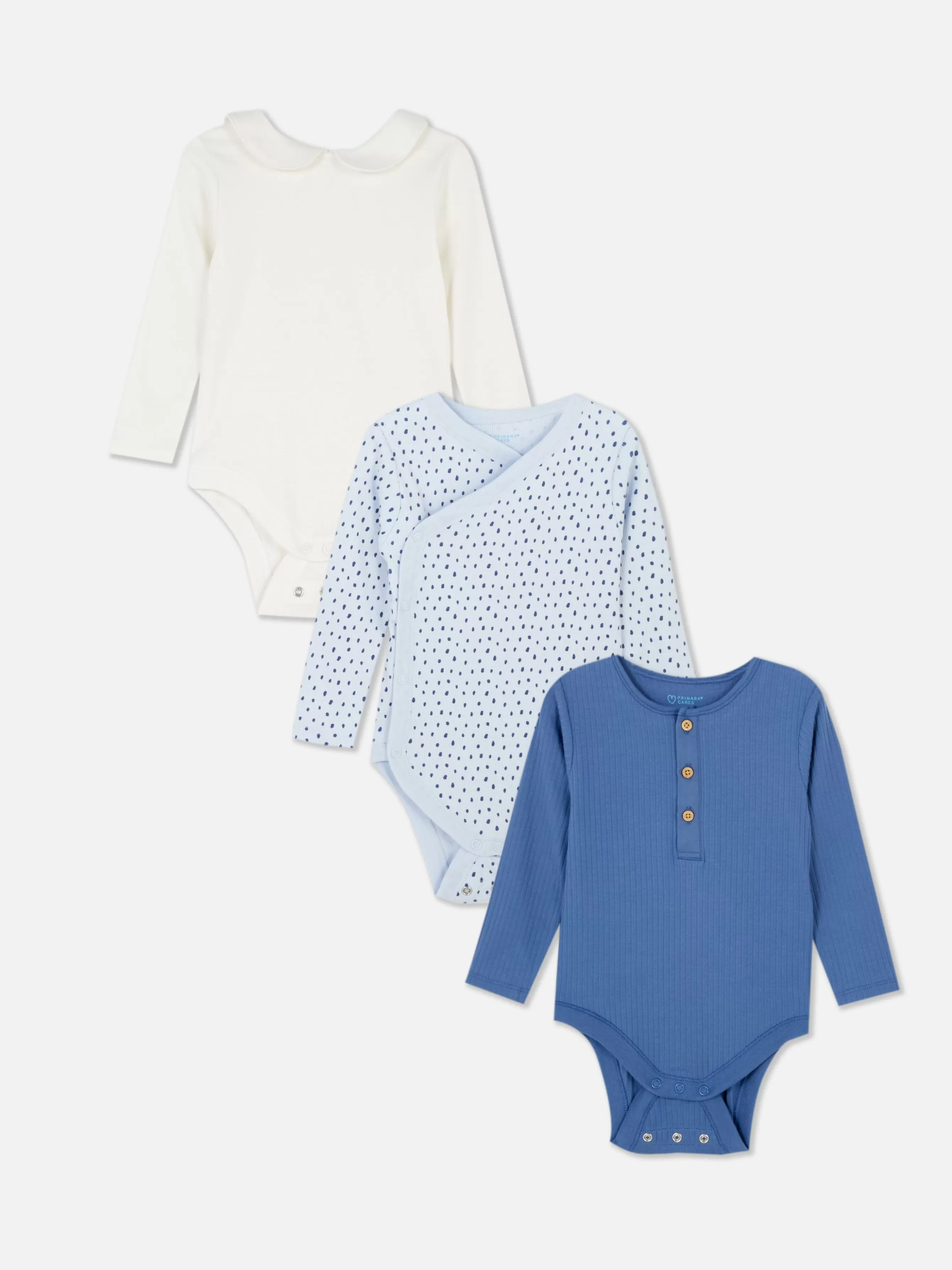 Flash Sale Primark Lot De 3 Bodys à Motifs Variés Bleu