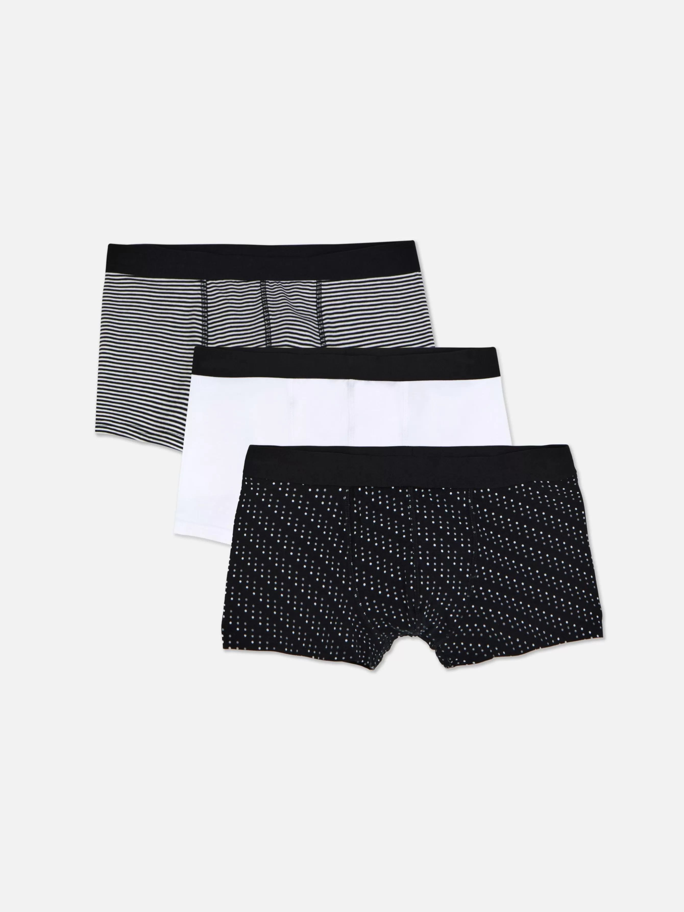 Shop Primark Lot De 3 Boxers à Motifs Variés Noir