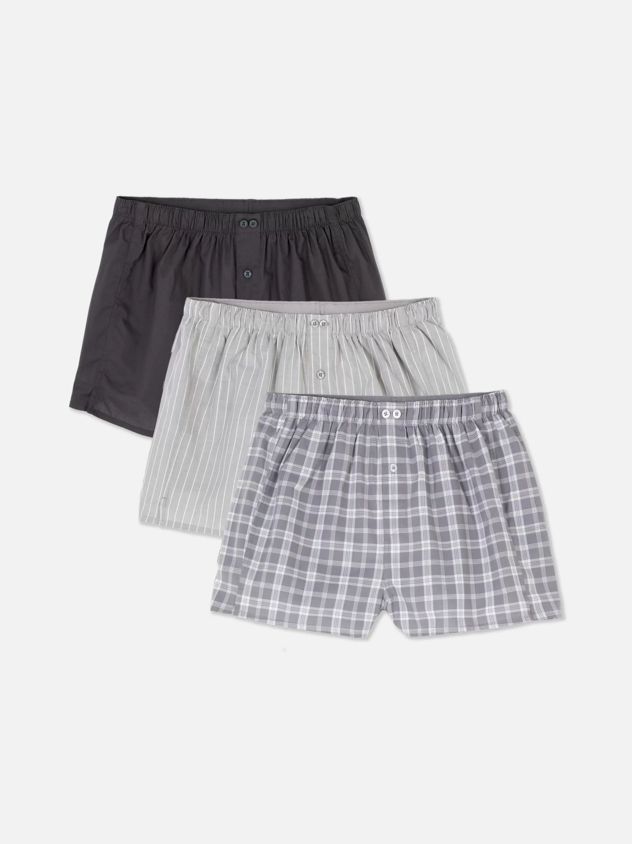 Best Sale Primark Lot De 3 Boxers à Motifs Variés Gris