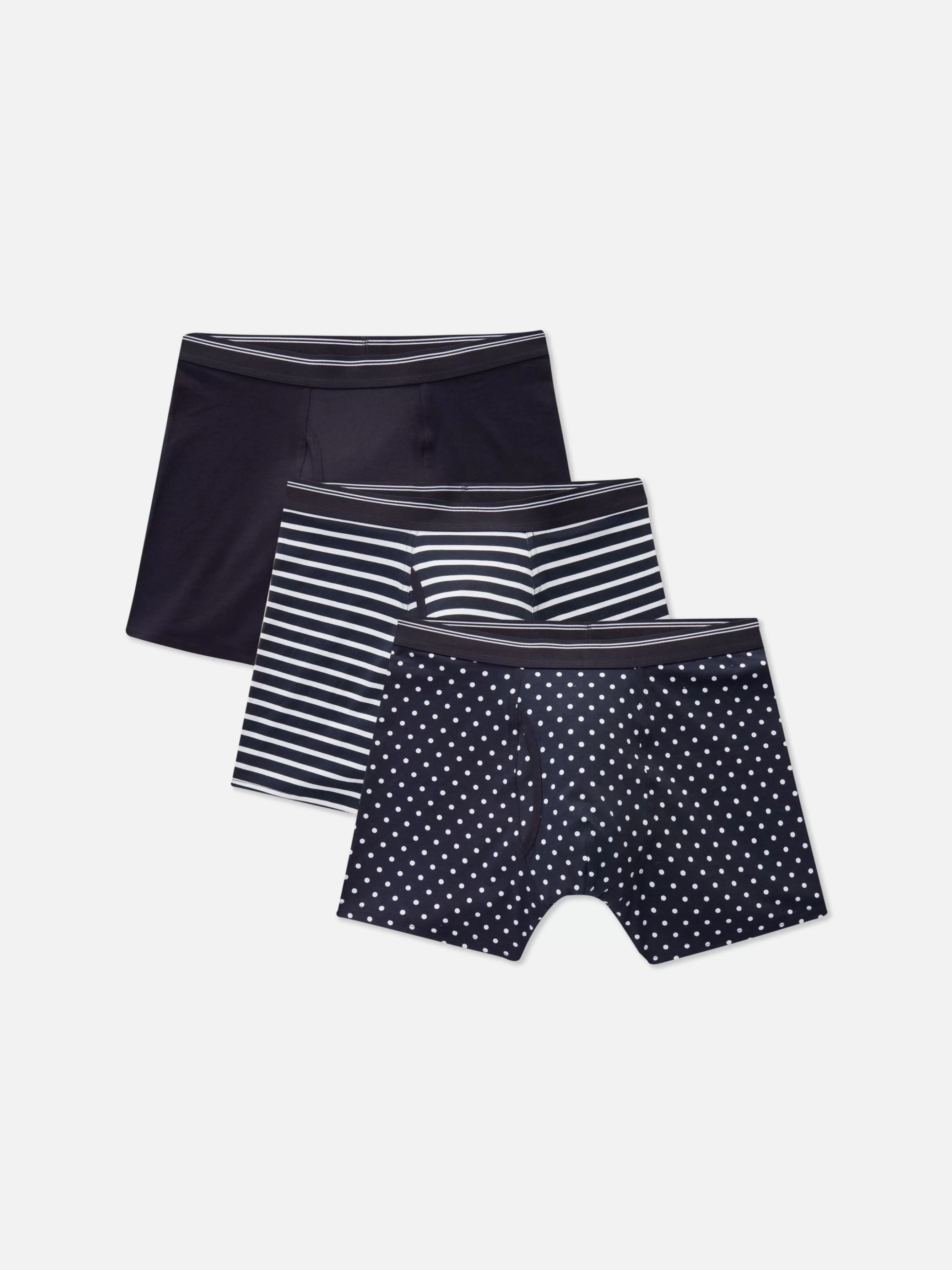 Online Primark Lot De 3 Boxers à Pois Et Rayures Bleu marine