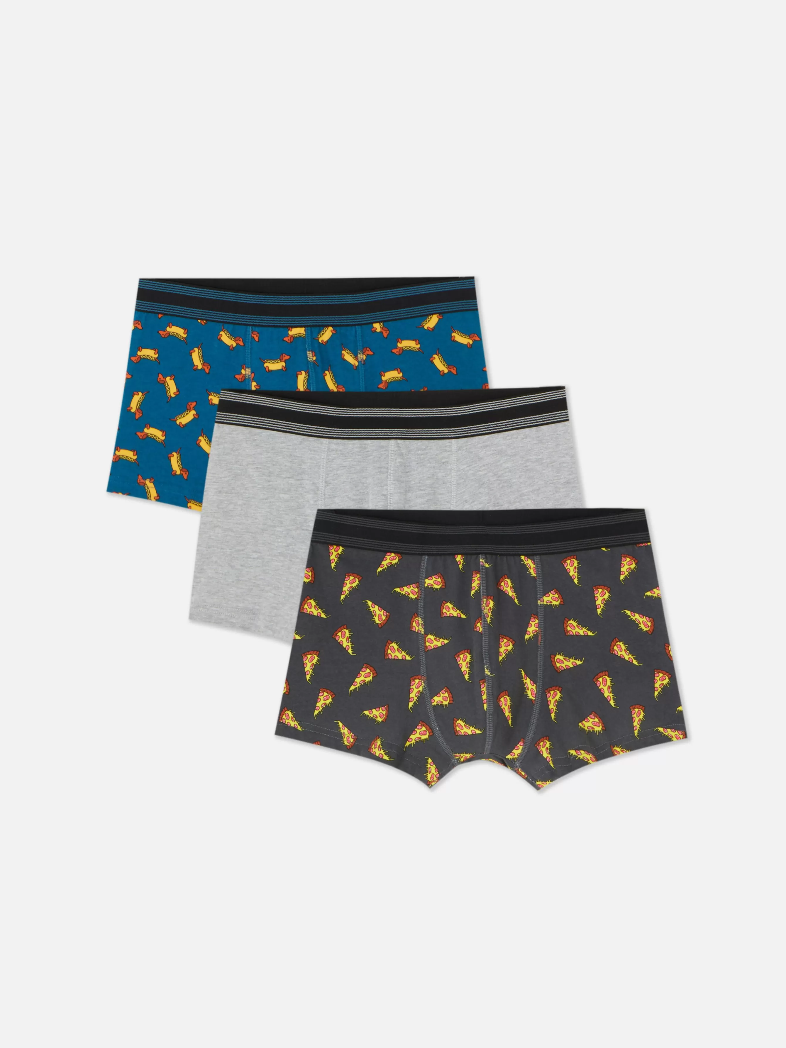 Best Sale Primark Lot De 3 Caleçons à Motifs Nourriture Bleu sarcelle