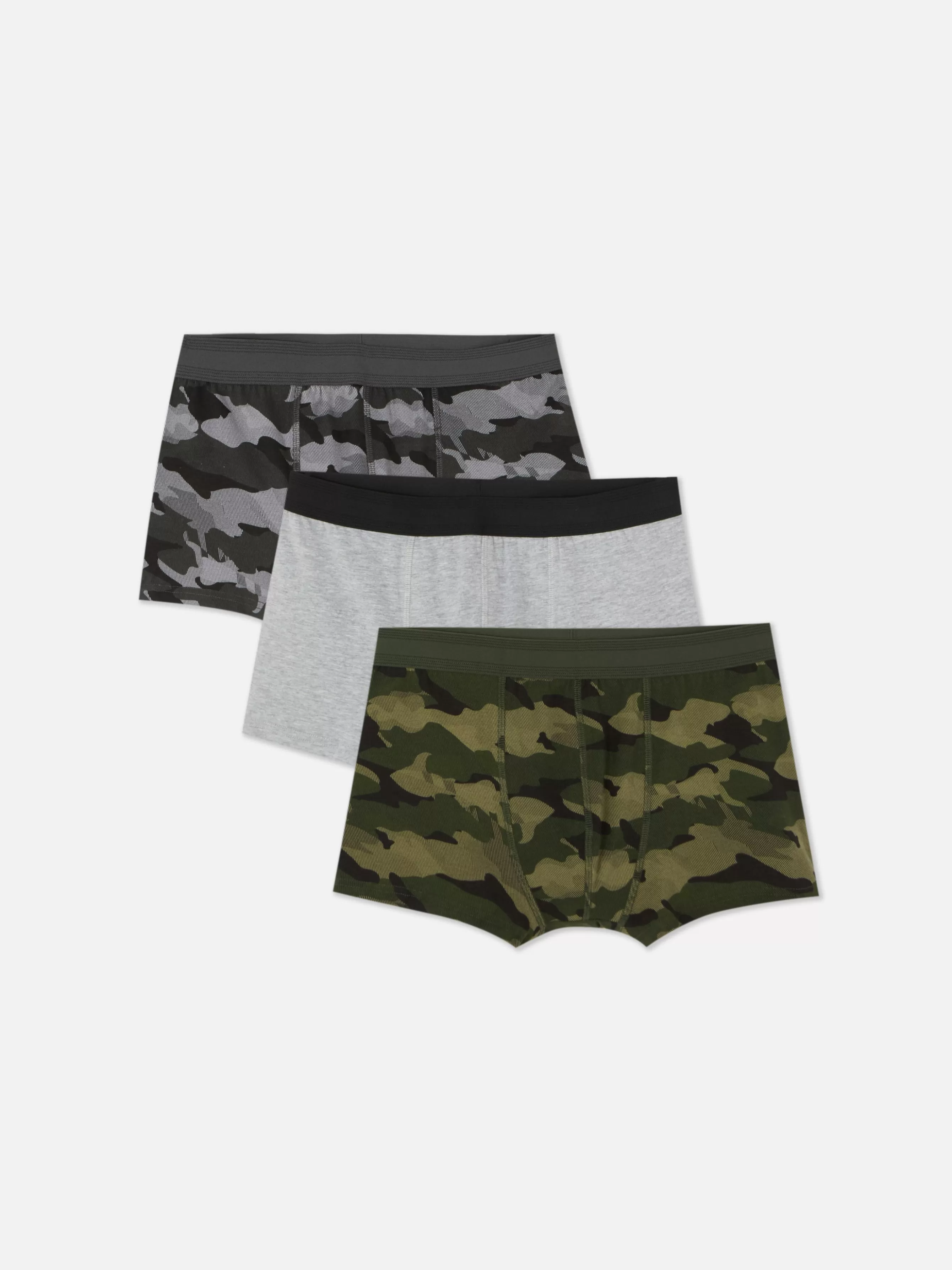 Shop Primark Lot De 3 Caleçons Camouflage En Coton Majoritaire Vert