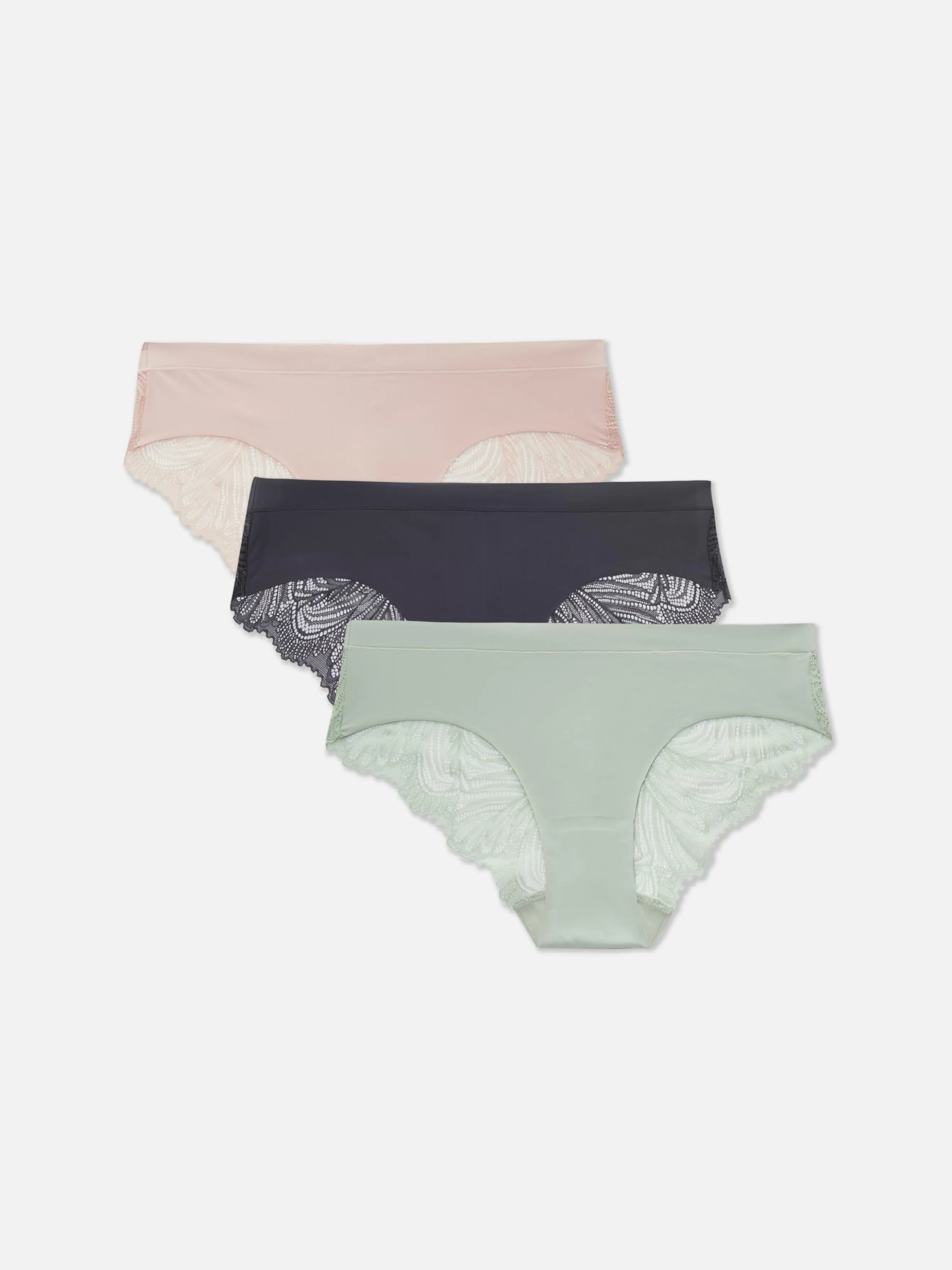 Discount Primark Lot De 3 Culottes Brésiliennes Invisibles à Dos En Dentelle Vert