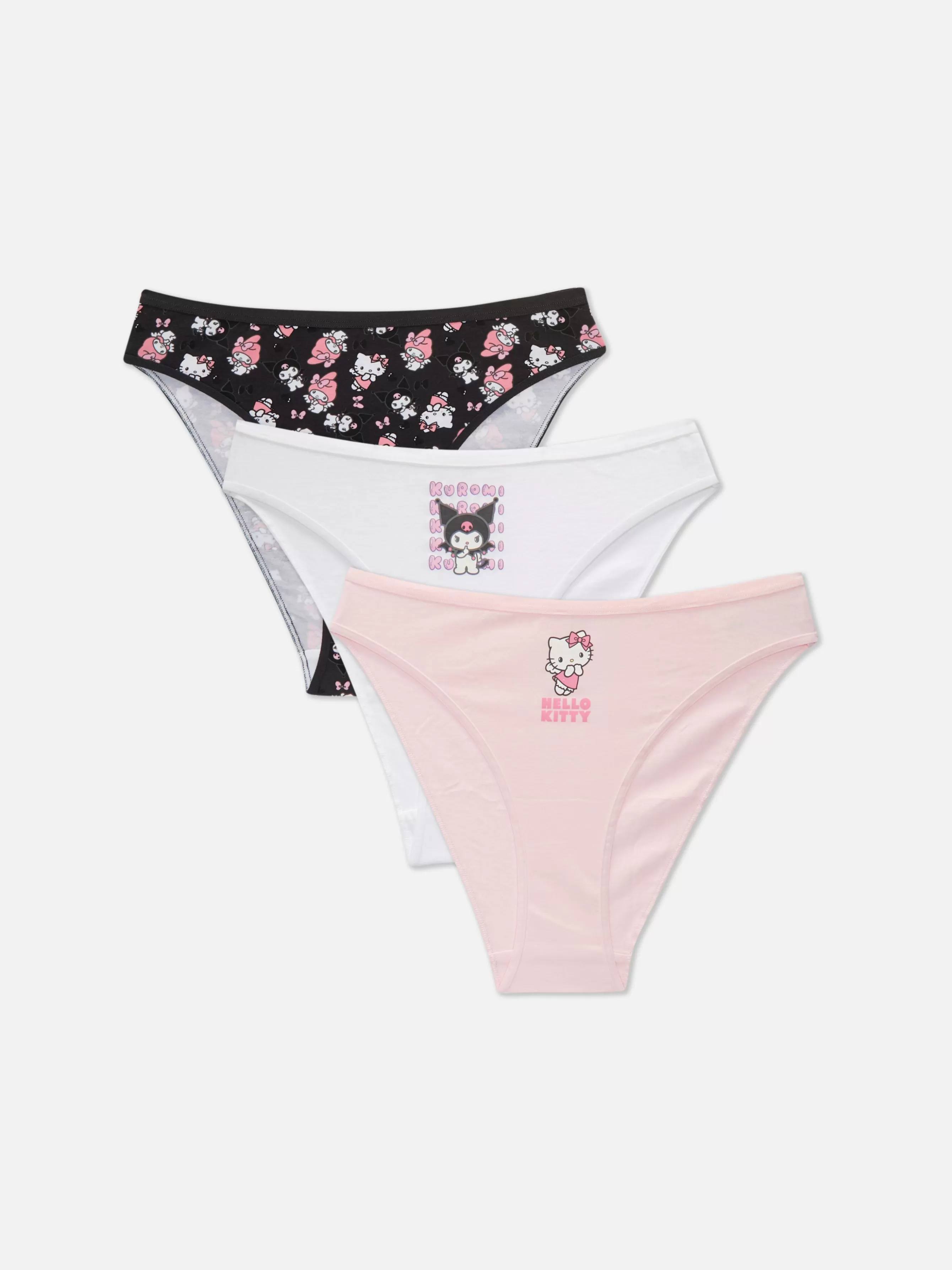 Fashion Primark Lot De 3 Culottes échancrées Hello Kitty Rose