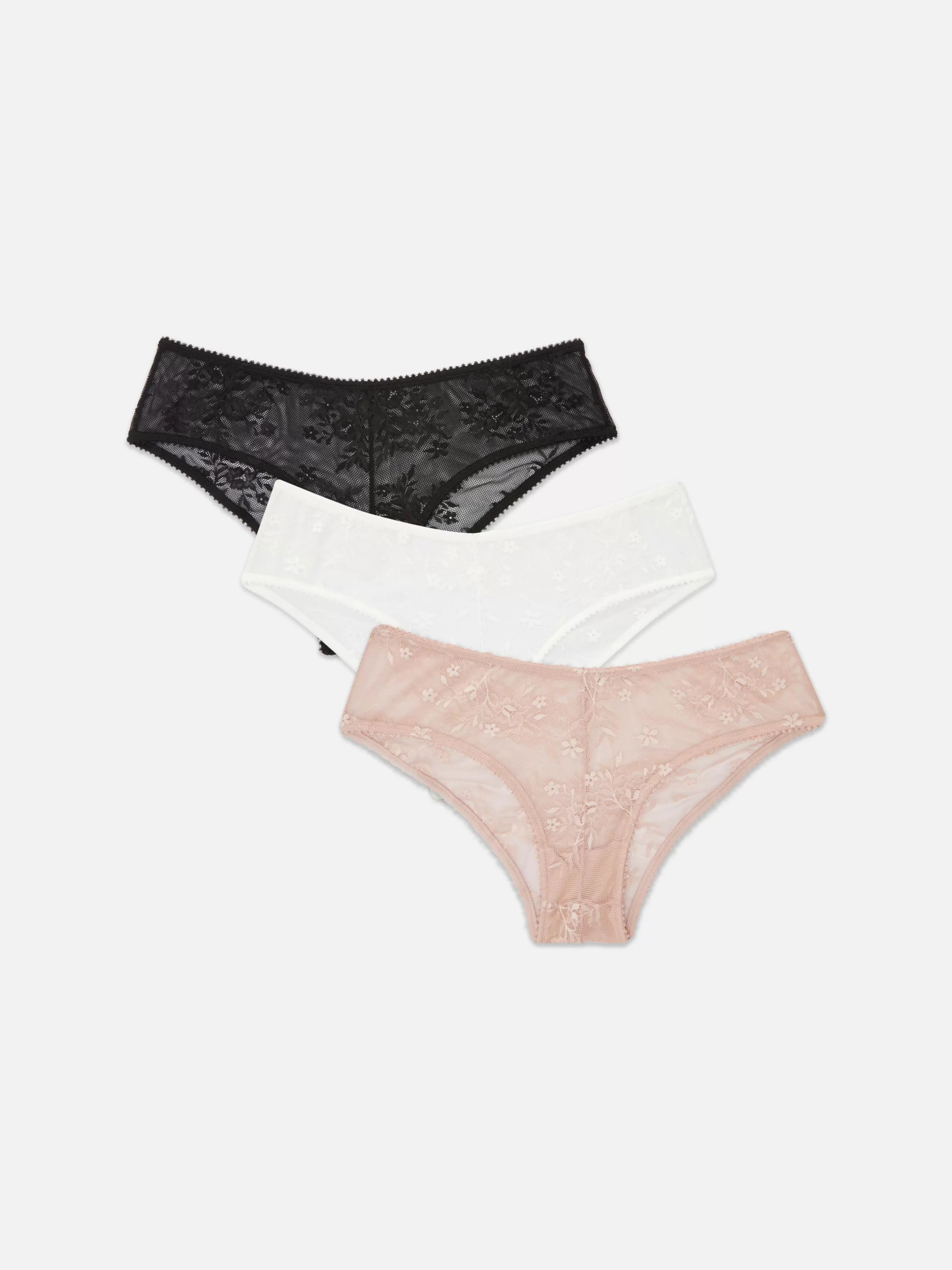 Sale Primark Lot De 3 Culottes En Dentelle Rose foncé