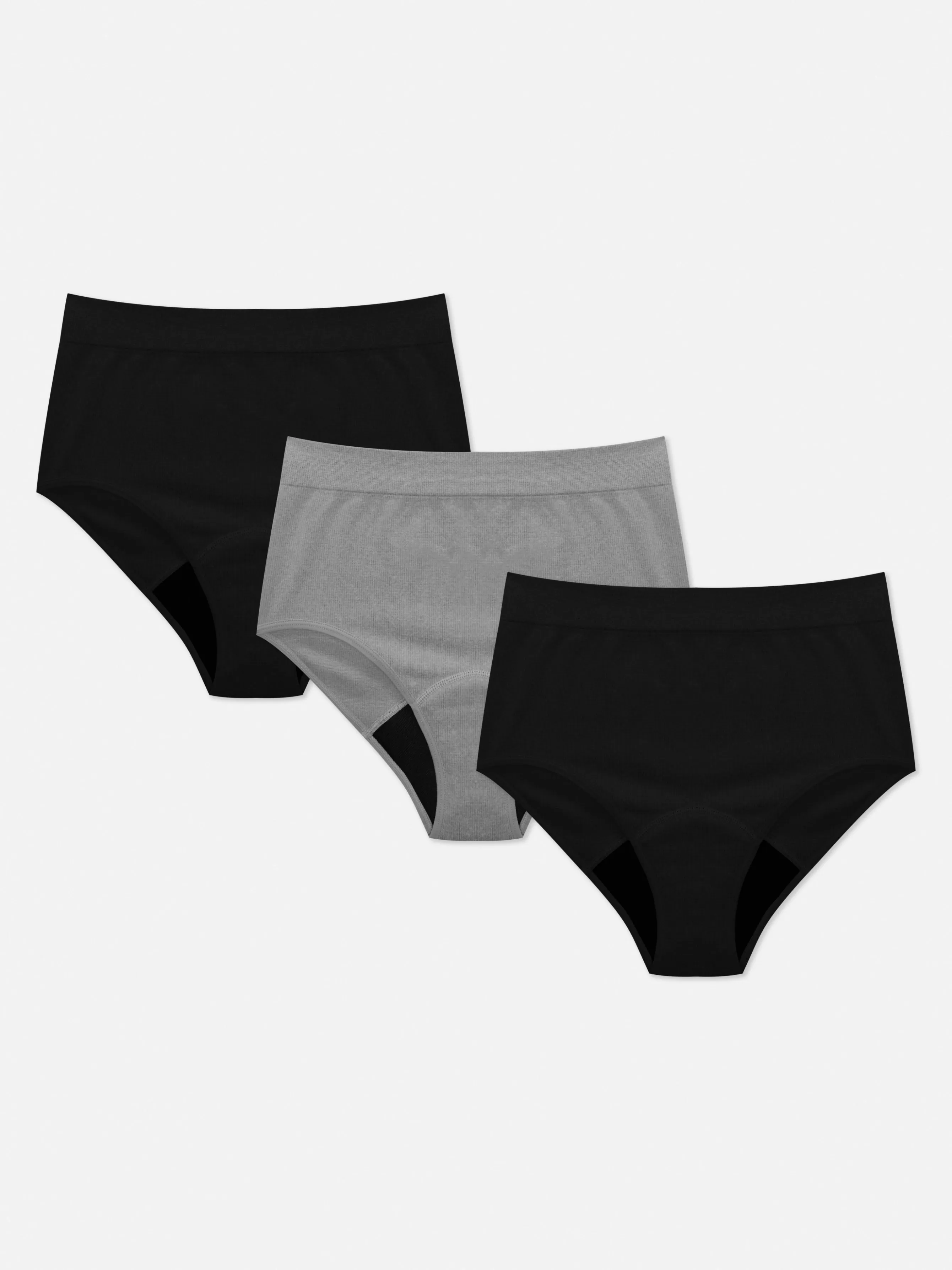 Hot Primark Lot De 3 Culottes Menstruelles Côtelées Taille Haute Noir