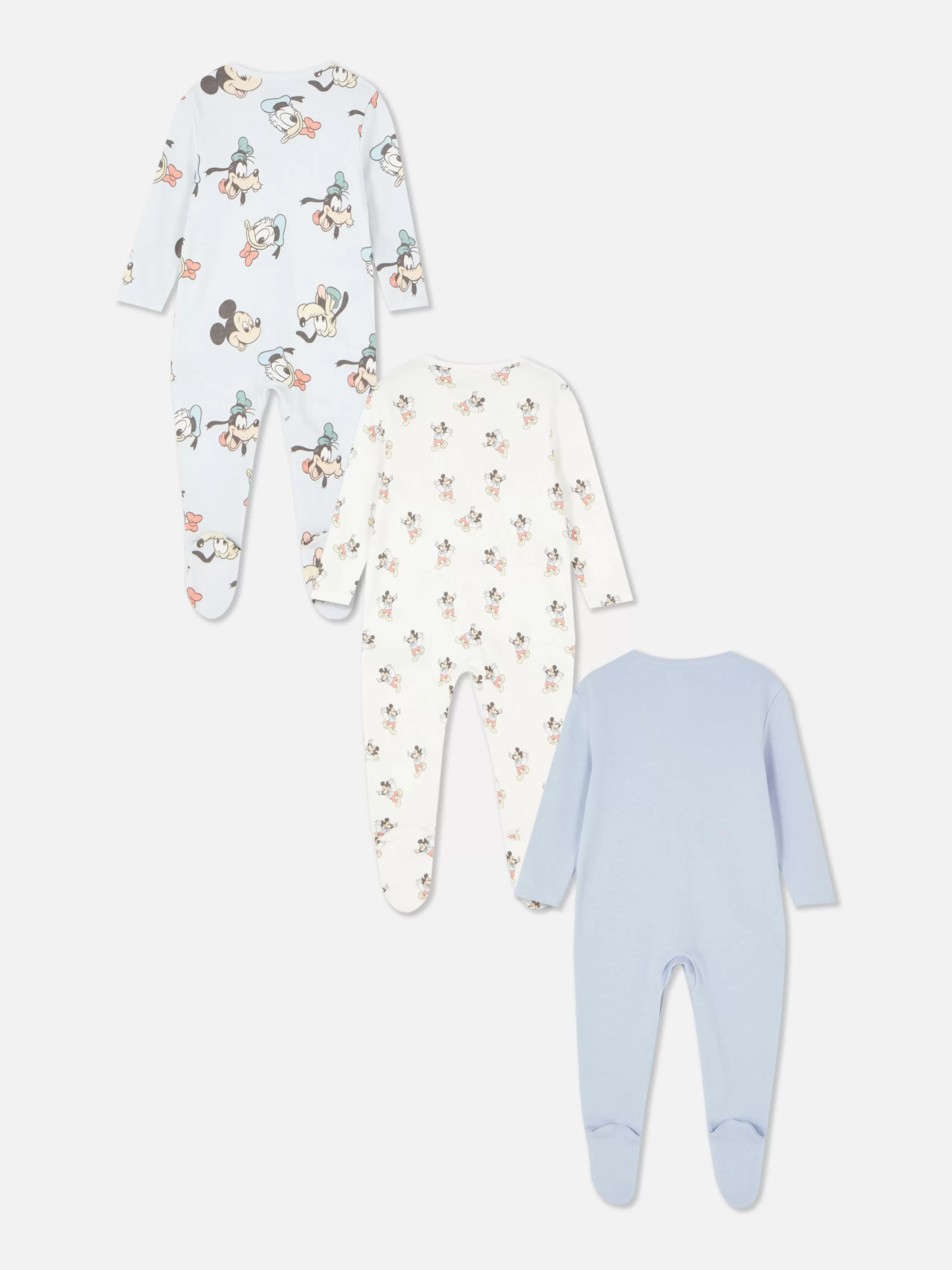 Clearance Primark Lot De 3 Grenouillères Disney Mickey Mouse Et Ses Amis Bleu