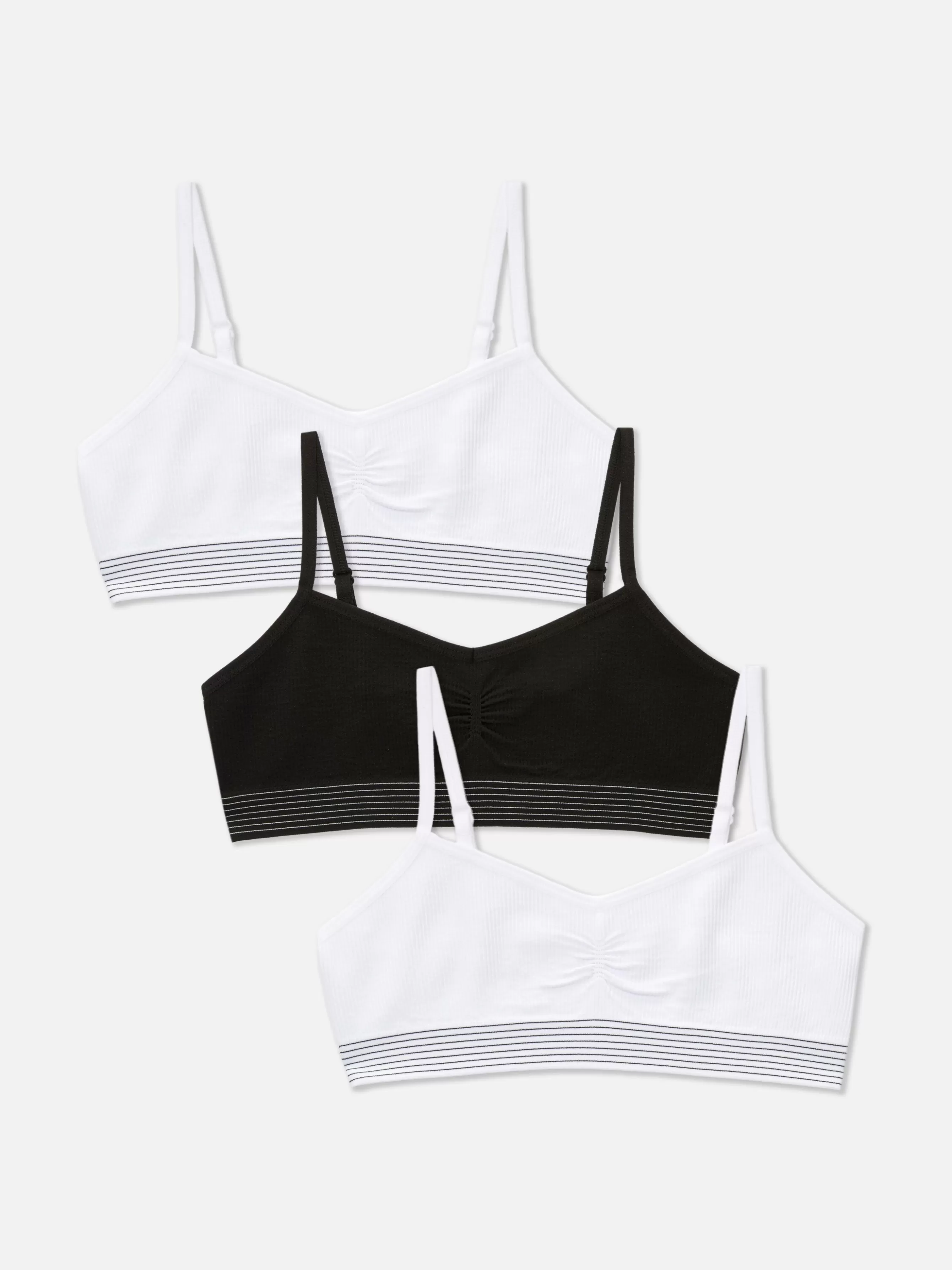 Shop Primark Lot De 3 Hauts Courts Style Caraco Noir