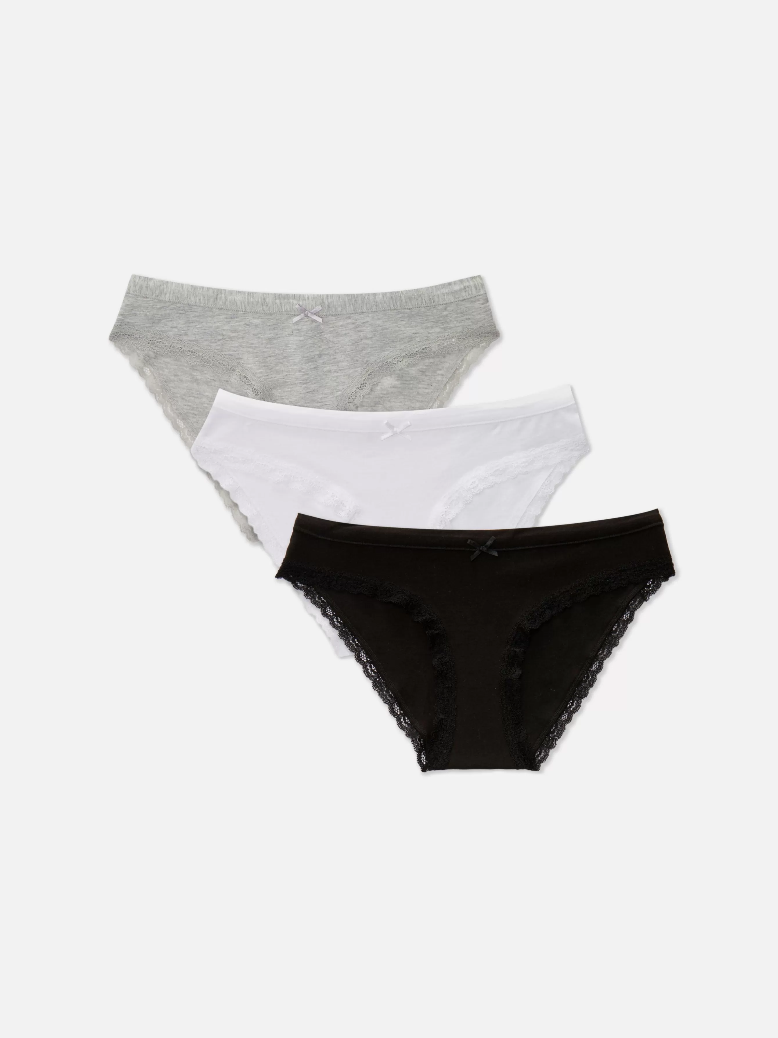 Online Primark Lot De 3 Mini Culottes Avec Finitions En Dentelle Noir/Blanc