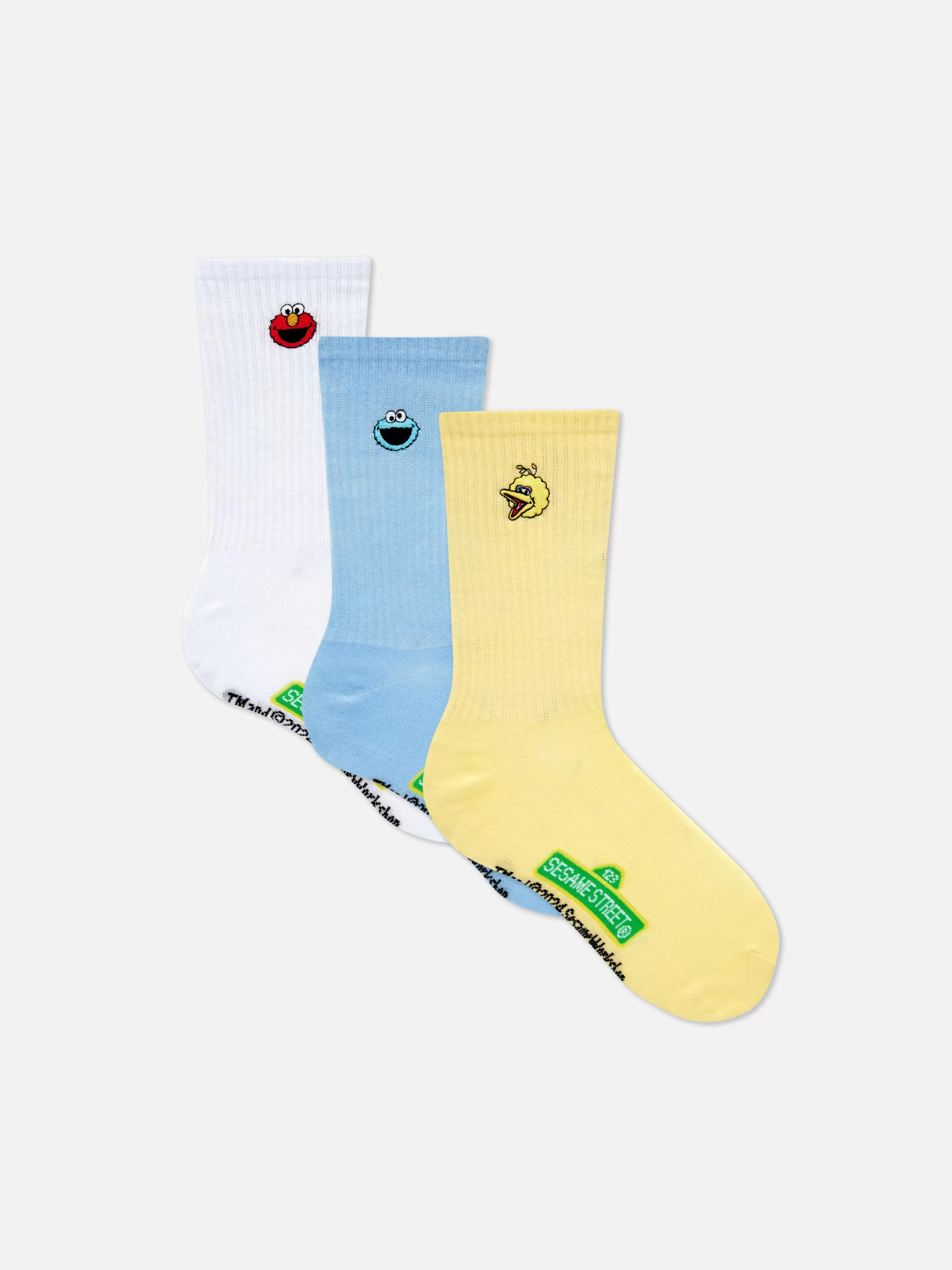 Outlet Primark Lot De 3 Paires De Chaussettes 1, Rue Sésame Jaune