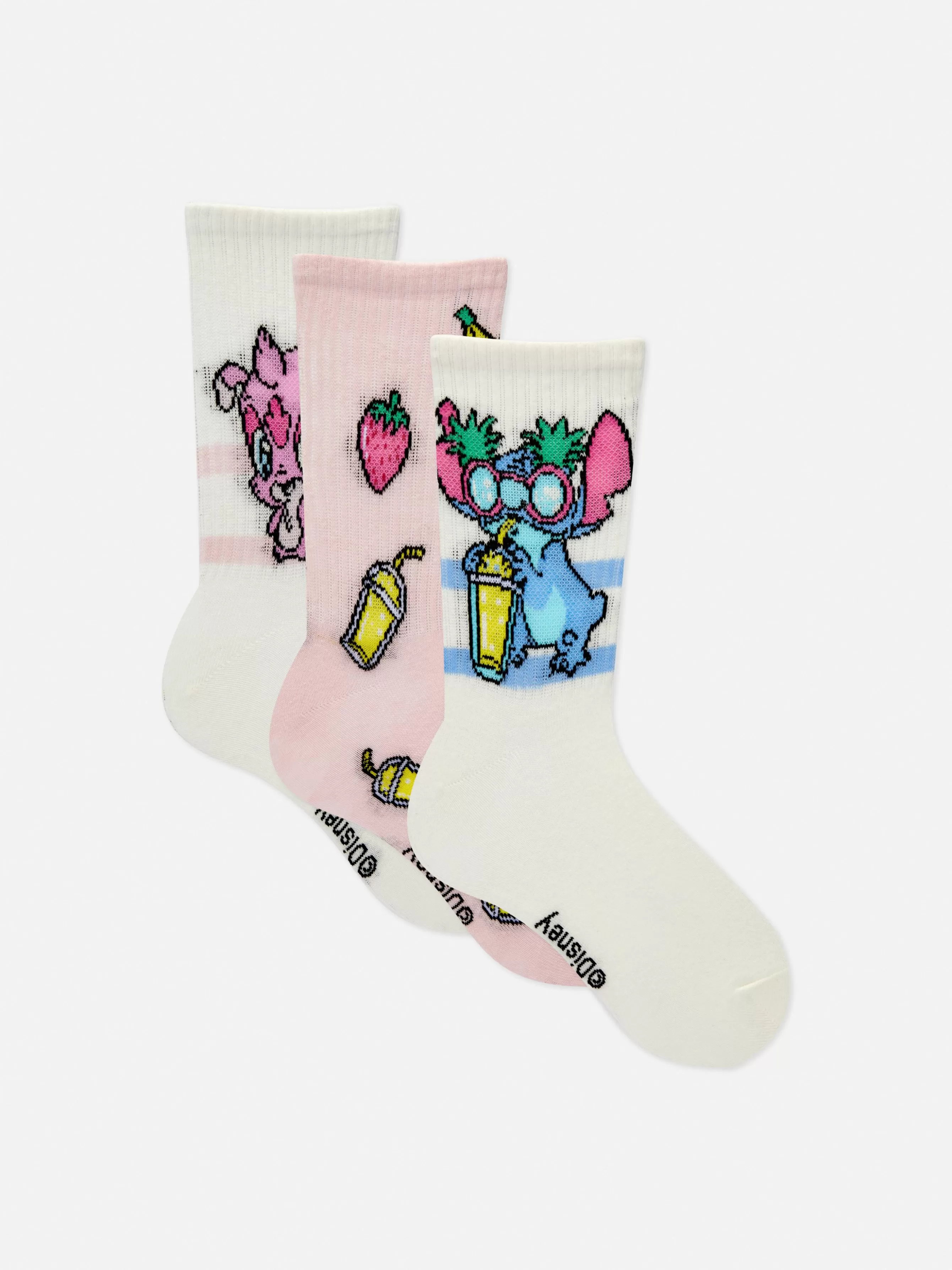 Cheap Primark Lot De 3 Paires De Chaussettes Disney Lilo & Stitch Blanc