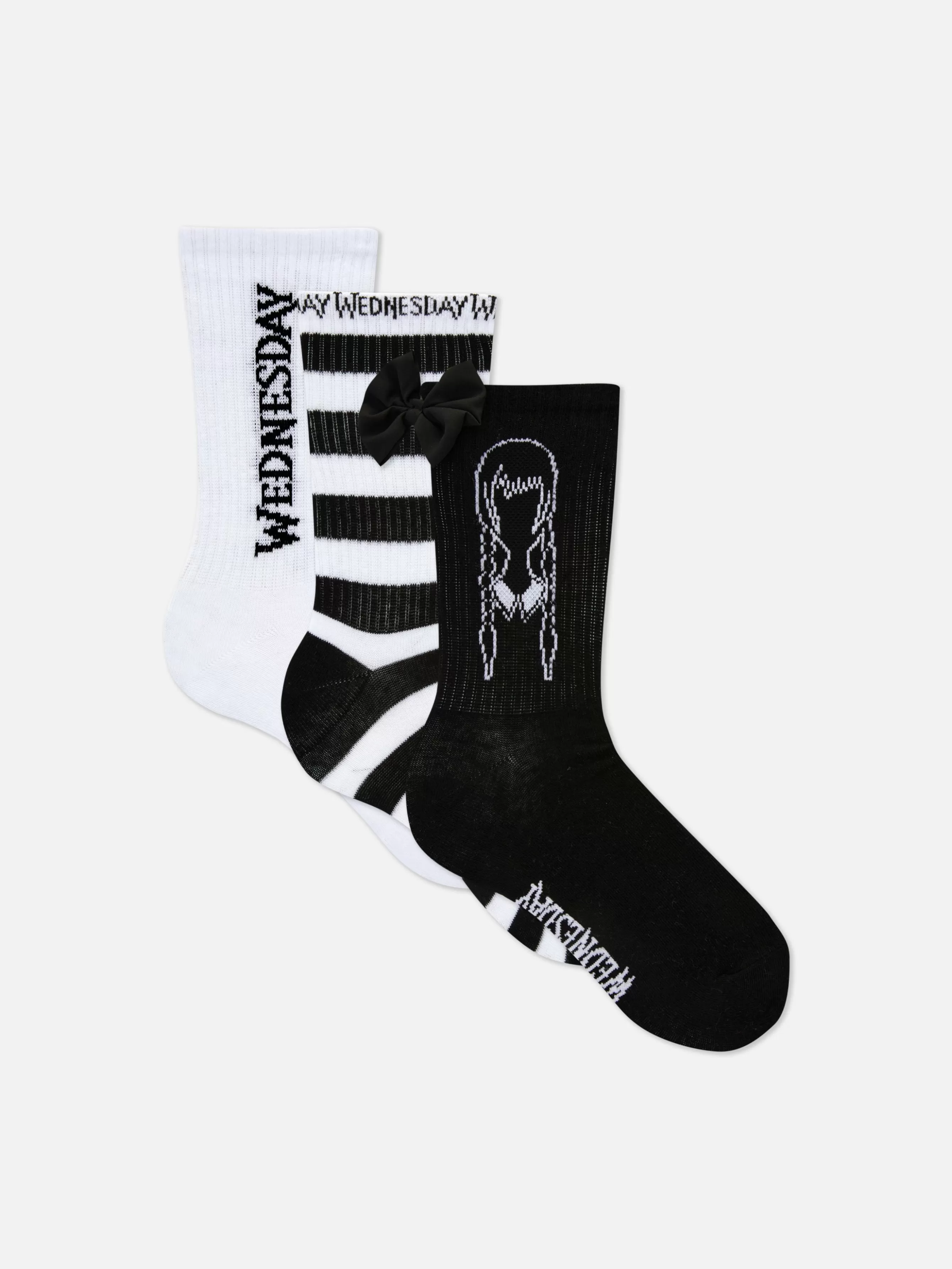 Clearance Primark Lot De 3 Paires De Chaussettes Mercredi Addams Noir