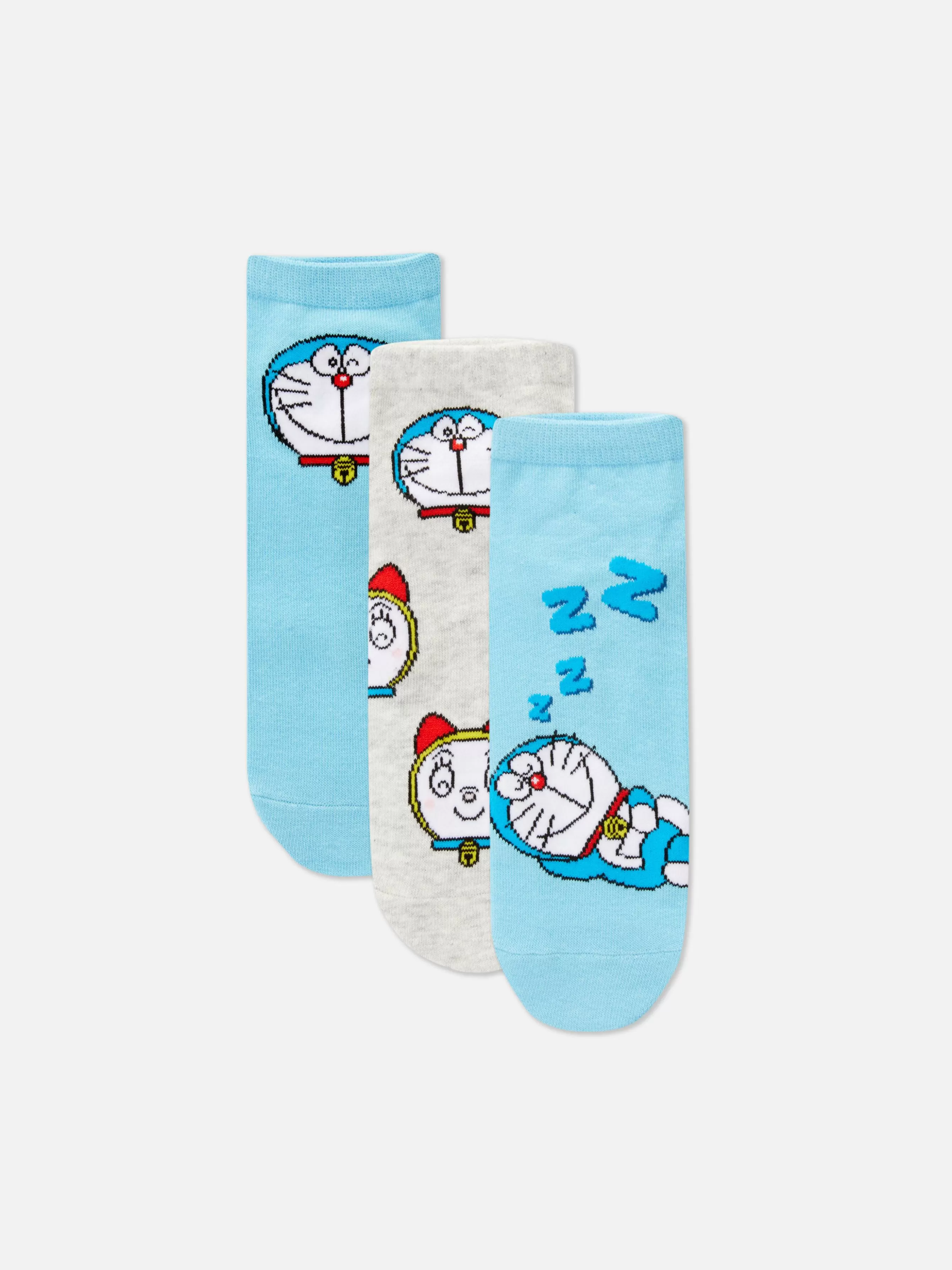 Clearance Primark Lot De 3 Paires De Chaussettes Pour Baskets Doraemon Bleu
