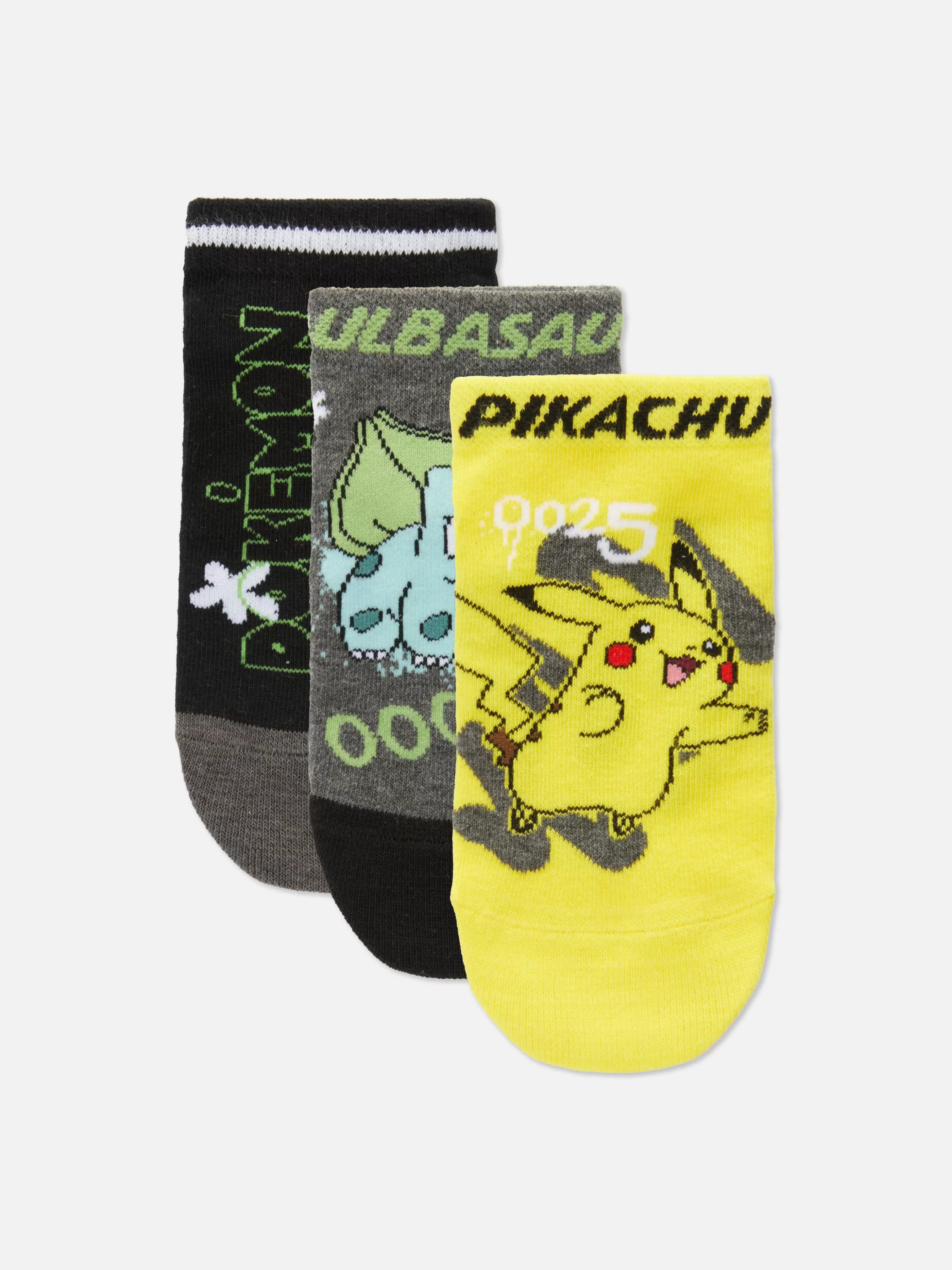 Clearance Primark Lot De 3 Paires De Chaussettes Pour Baskets Pokémon Jaune