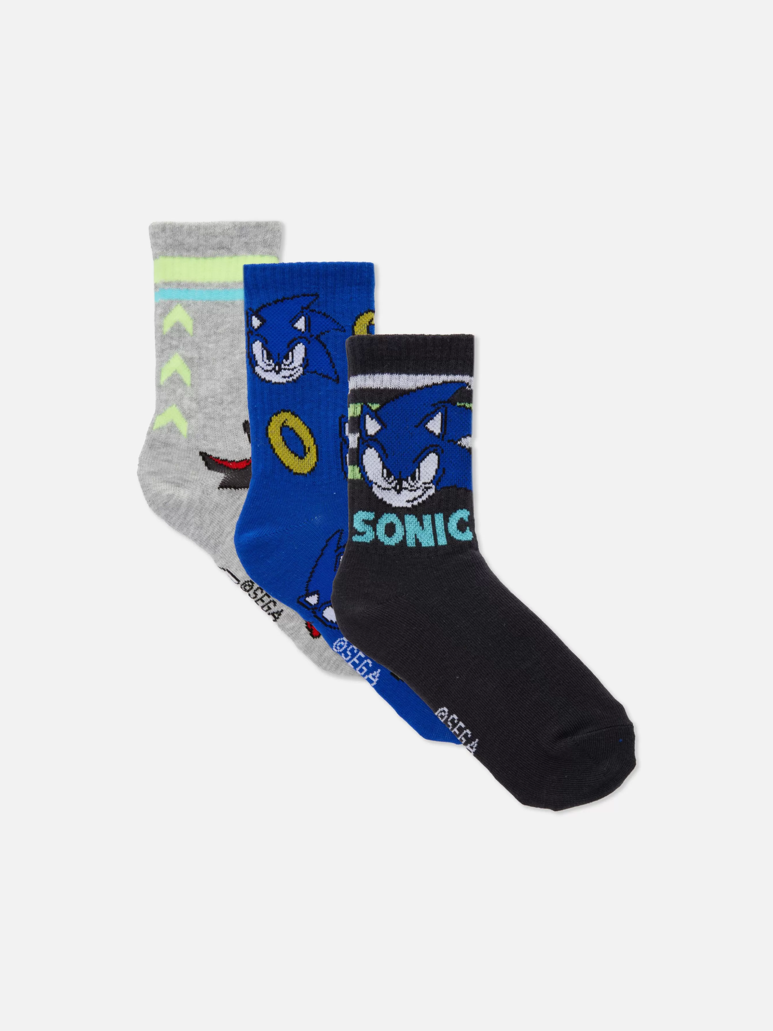 Best Sale Primark Lot De 3 Paires De Chaussettes Sonic Le Hérisson Bleu