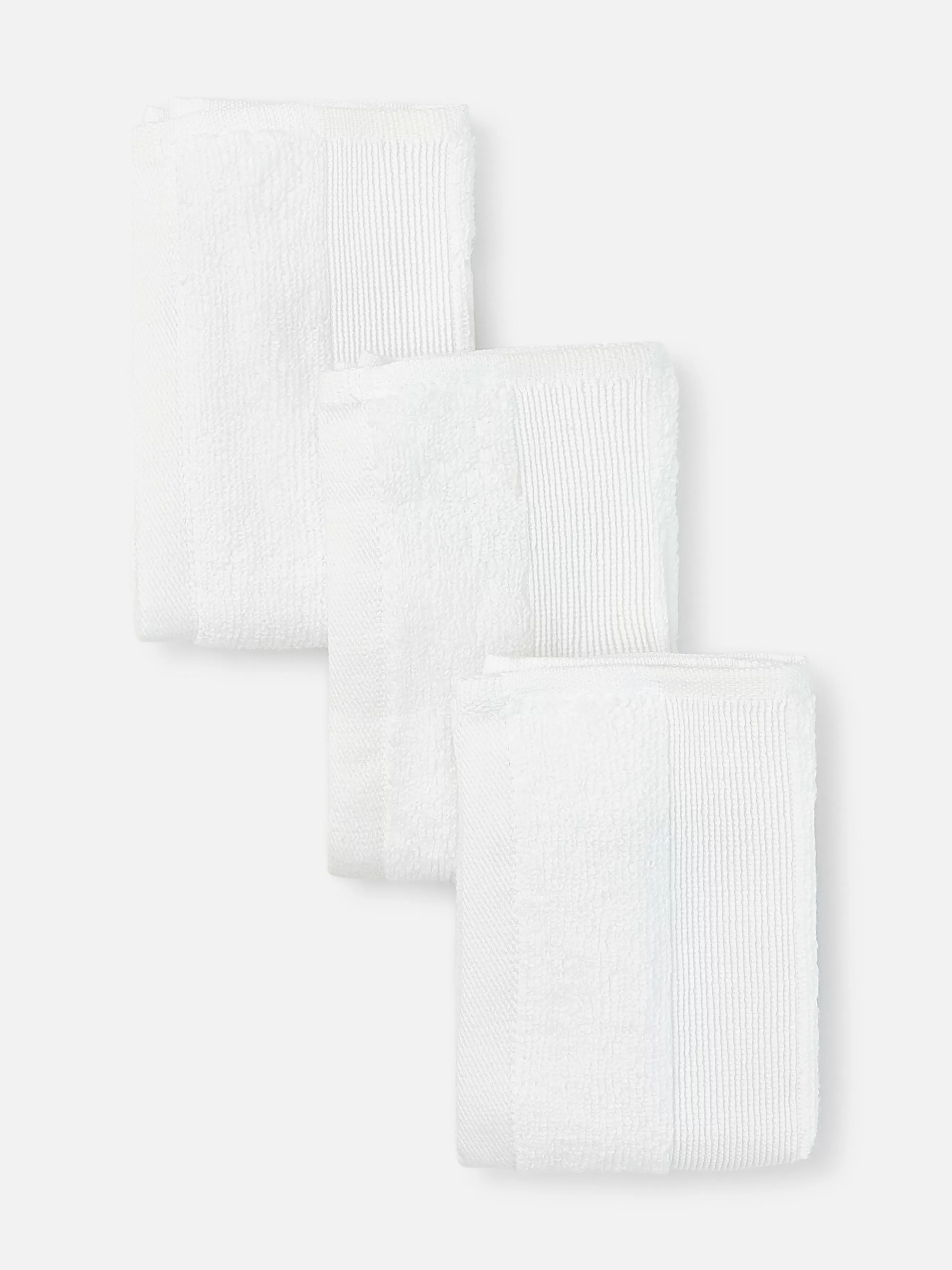 New Primark Lot De 3 Serviettes Ultra Douces Pour Le Visage Blanc