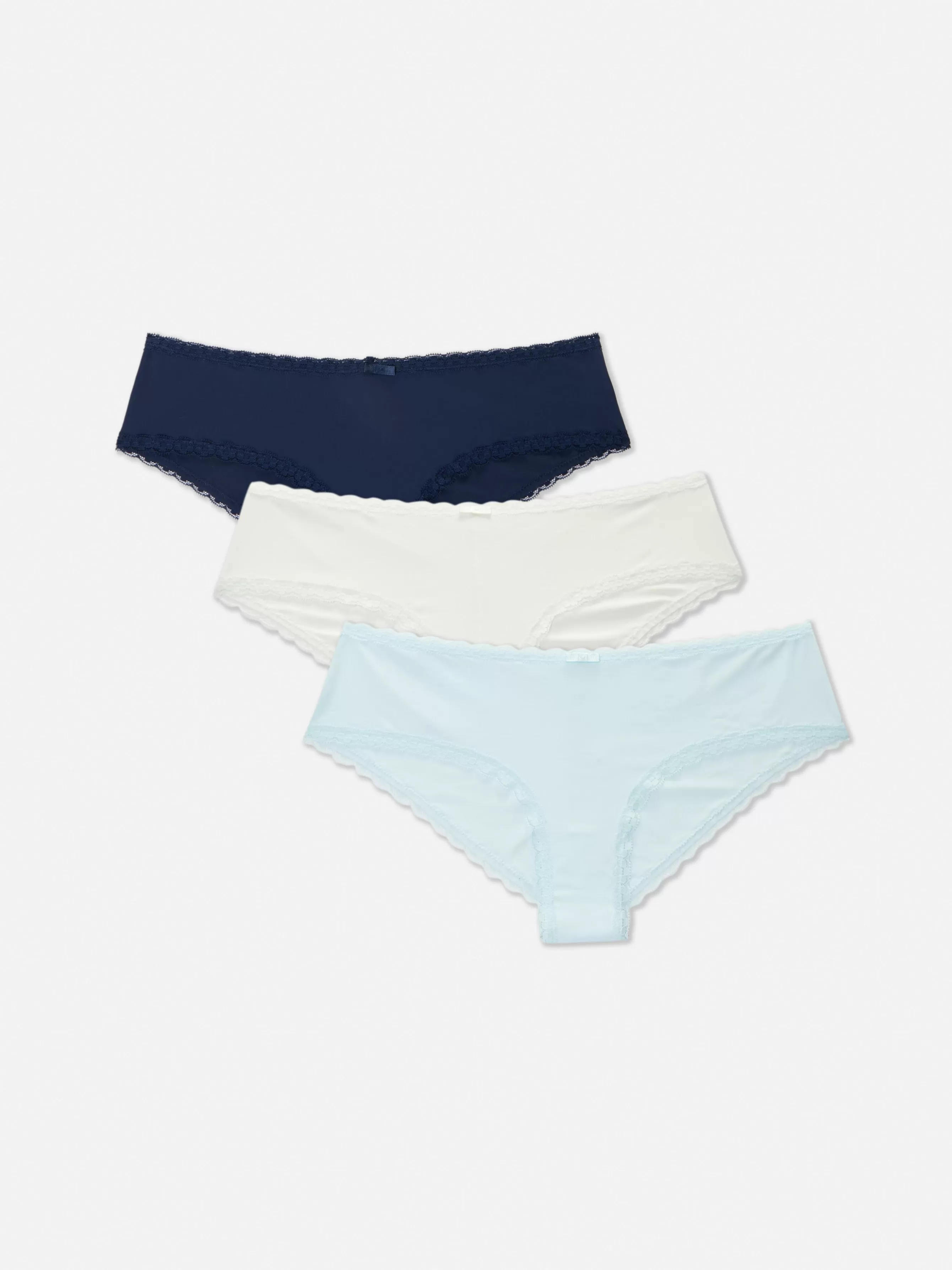 Online Primark Lot De 3 Shortys Bordés De Dentelle Bleu clair