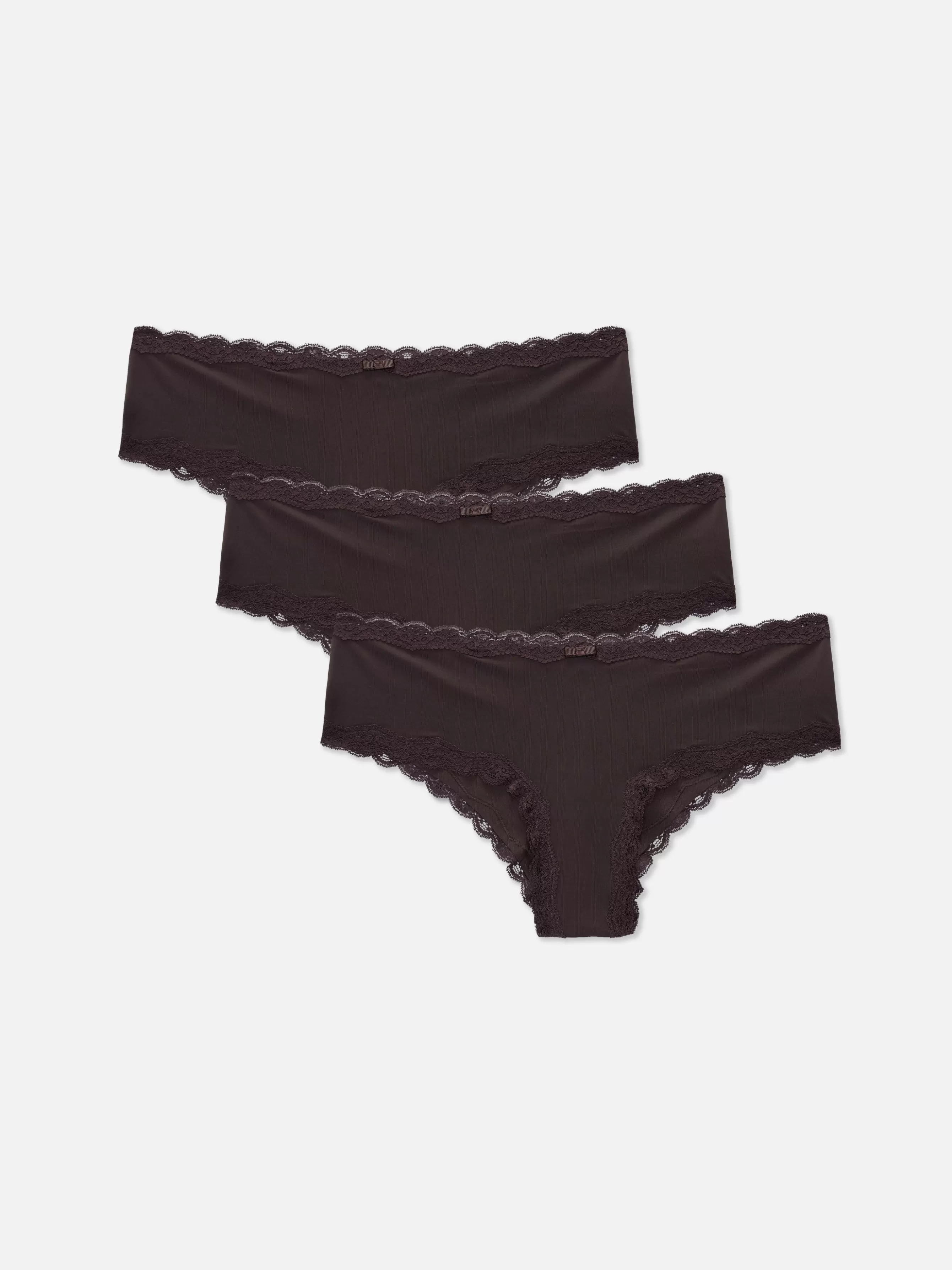 Cheap Primark Lot De 3 Shortys Bordés De Dentelle Figue